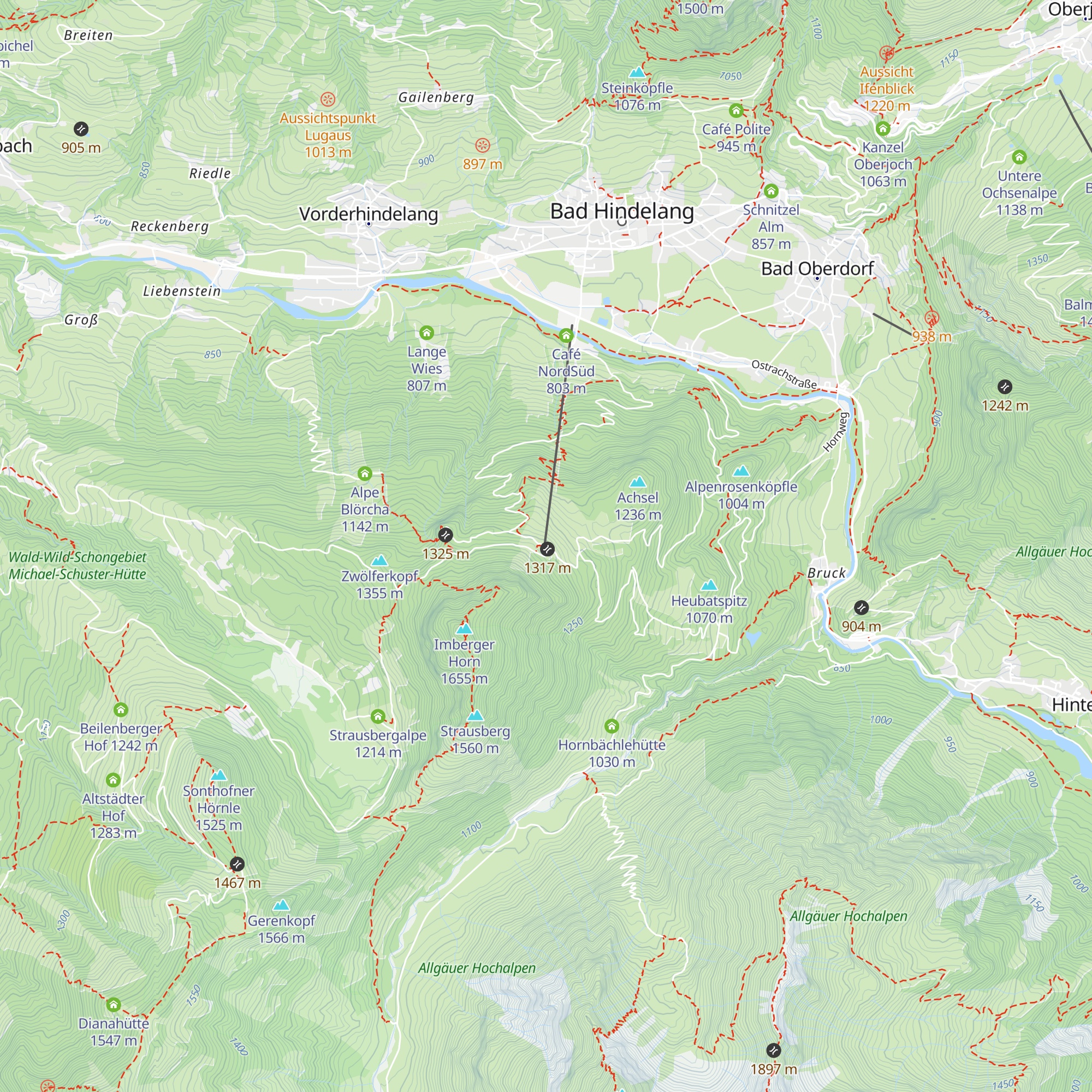 Berggasthot Zum oberen Horn map