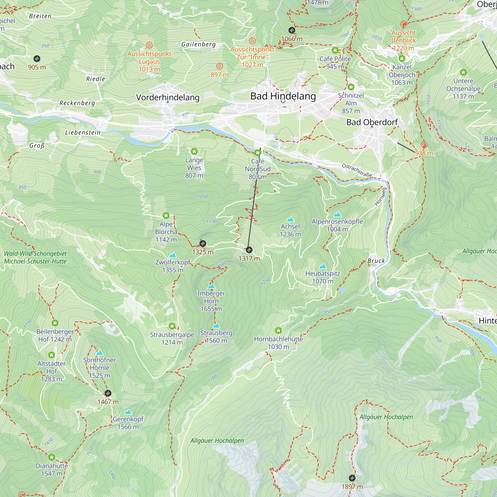 Berggasthot Zum oberen Horn map