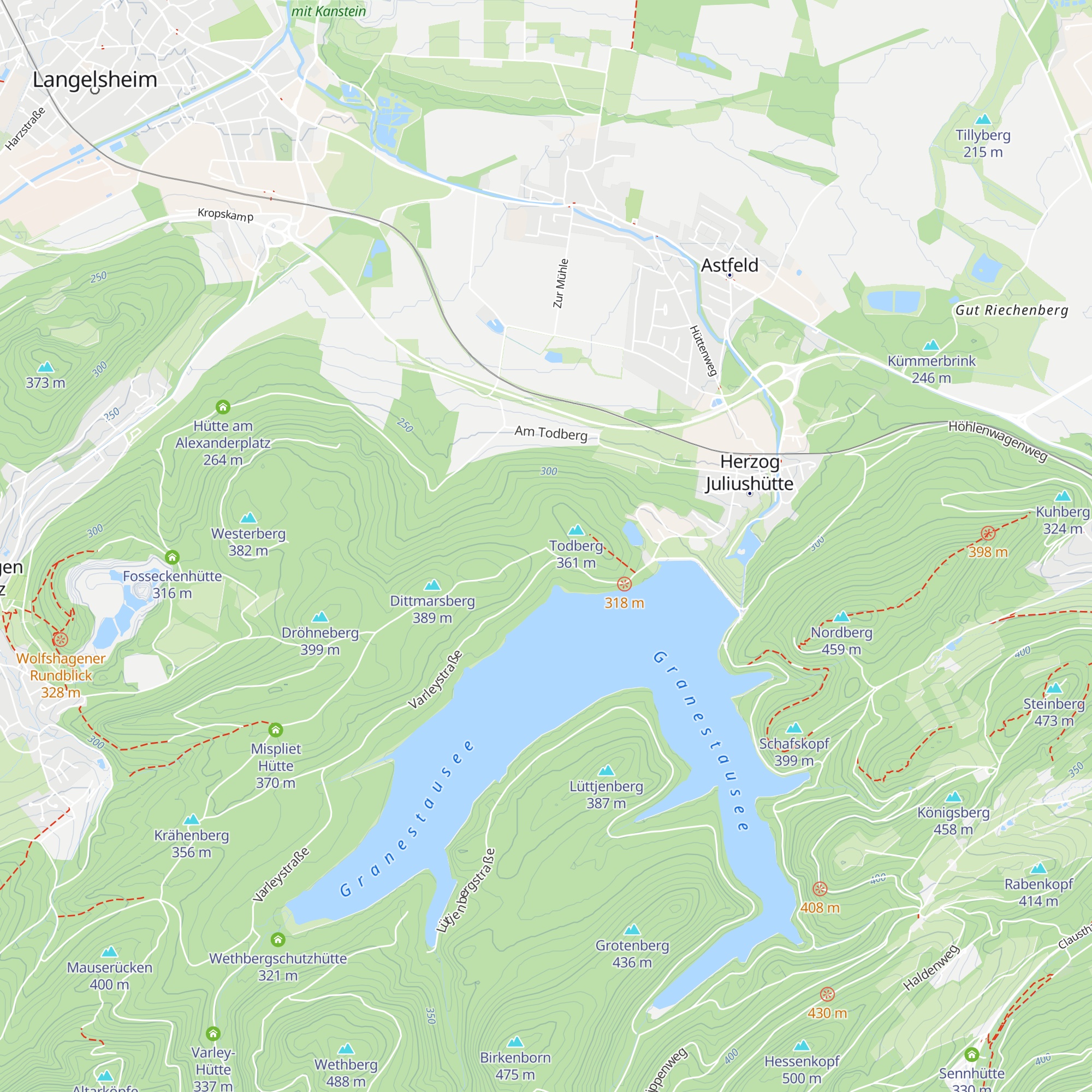 Grane-Hütte map