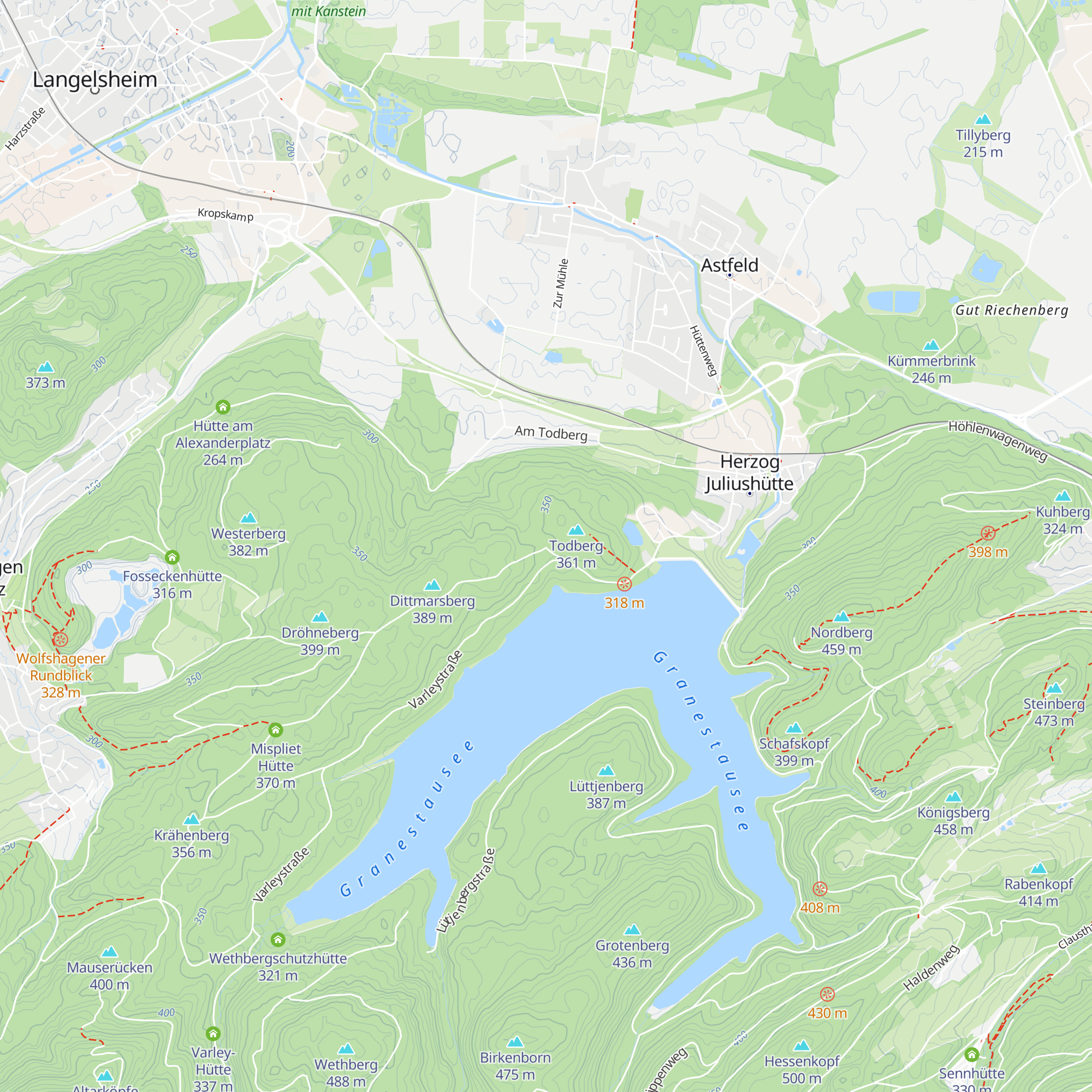 Grane-Hütte map