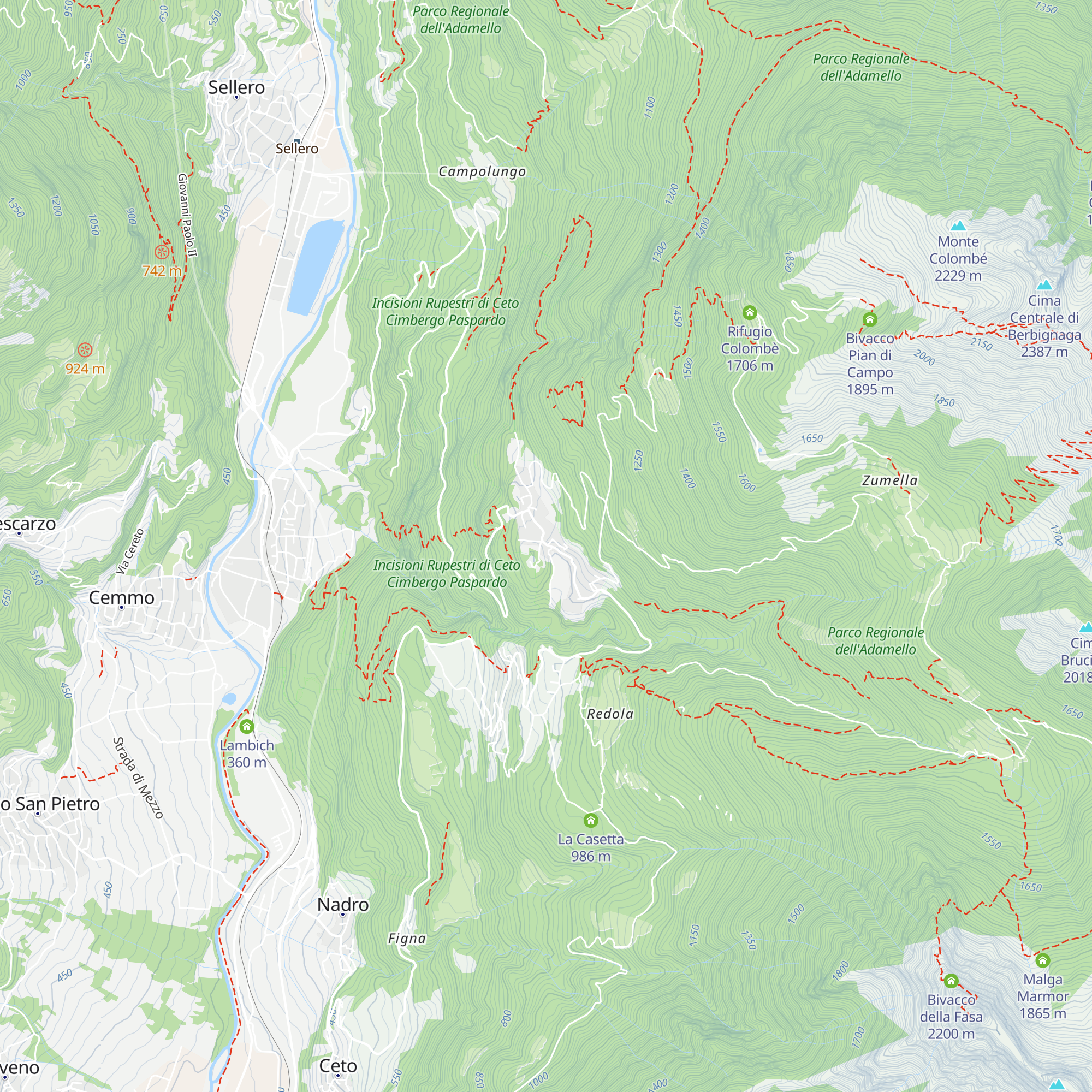 Ostello del Pittore map