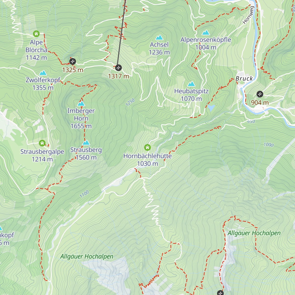 Hornbächlehütte map