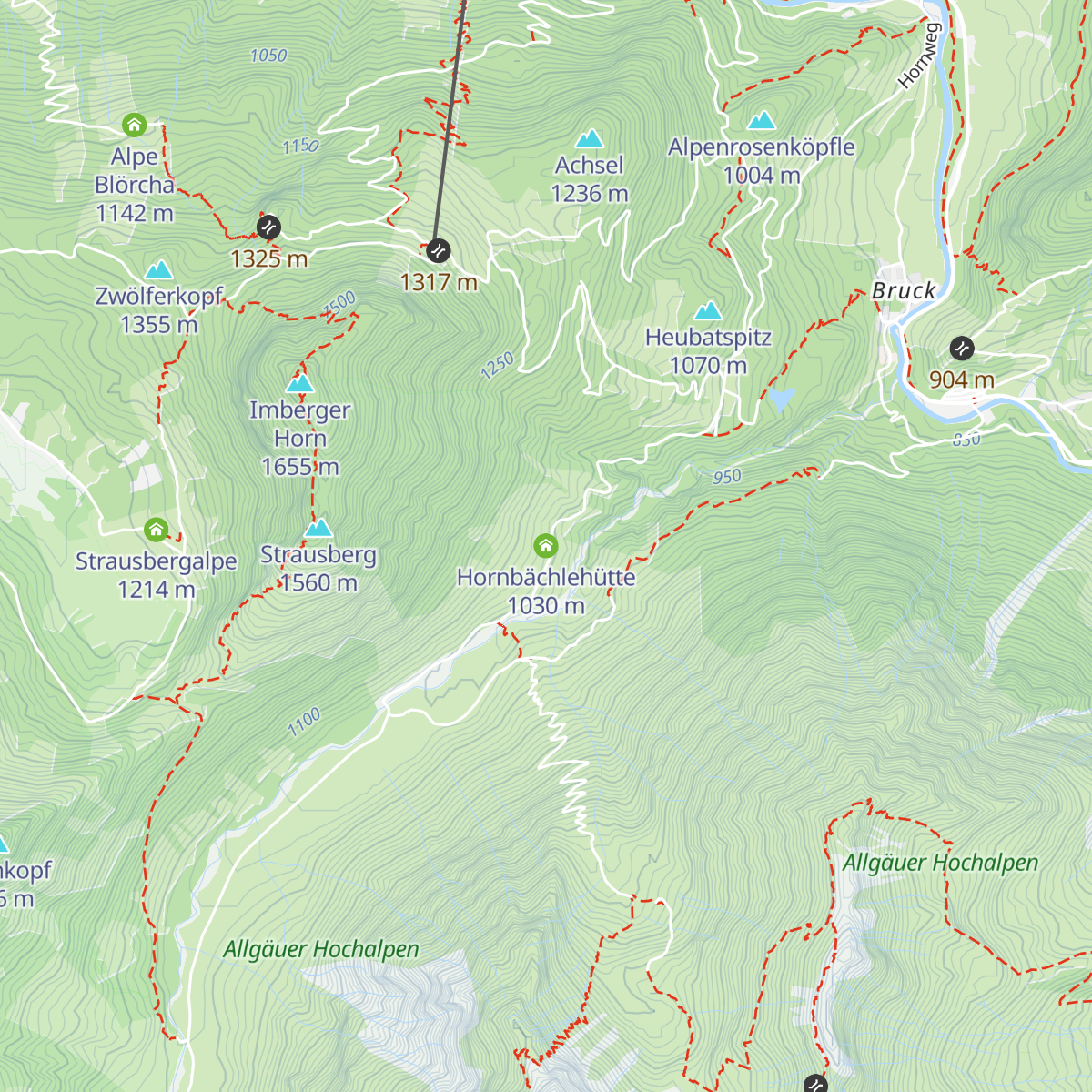 Hornbächlehütte map