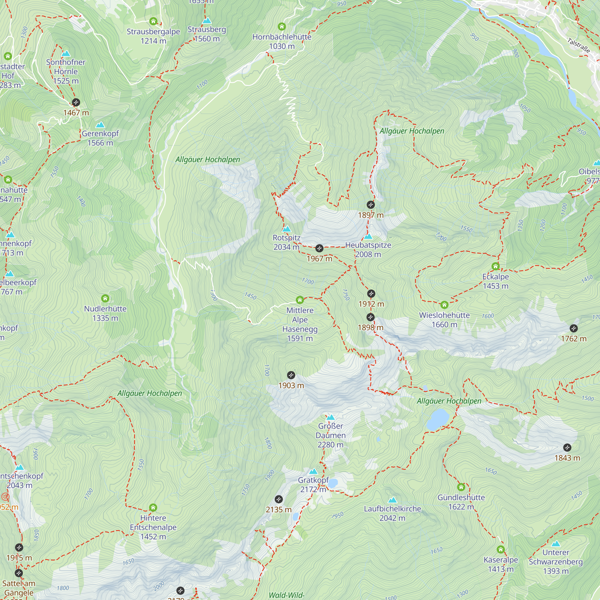 Mittlere Alpe Hasenegg map