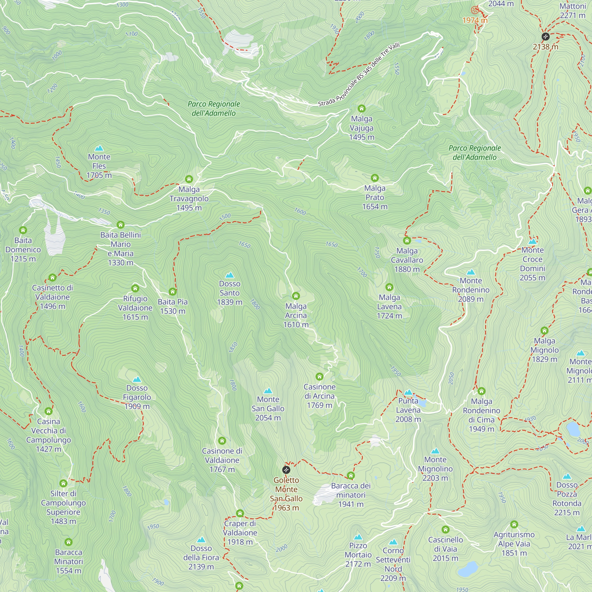 Malga Arcina map