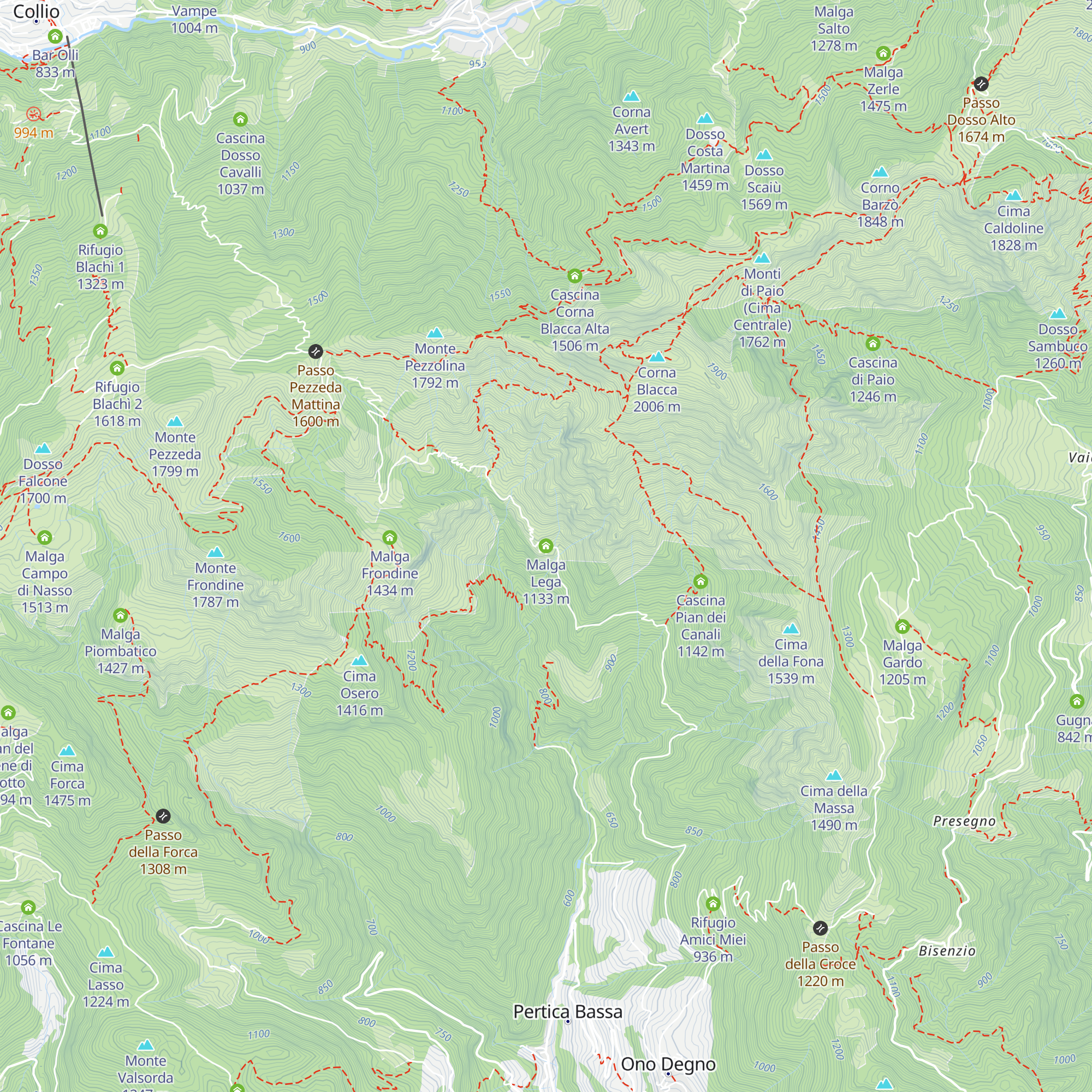 Malga Lega map