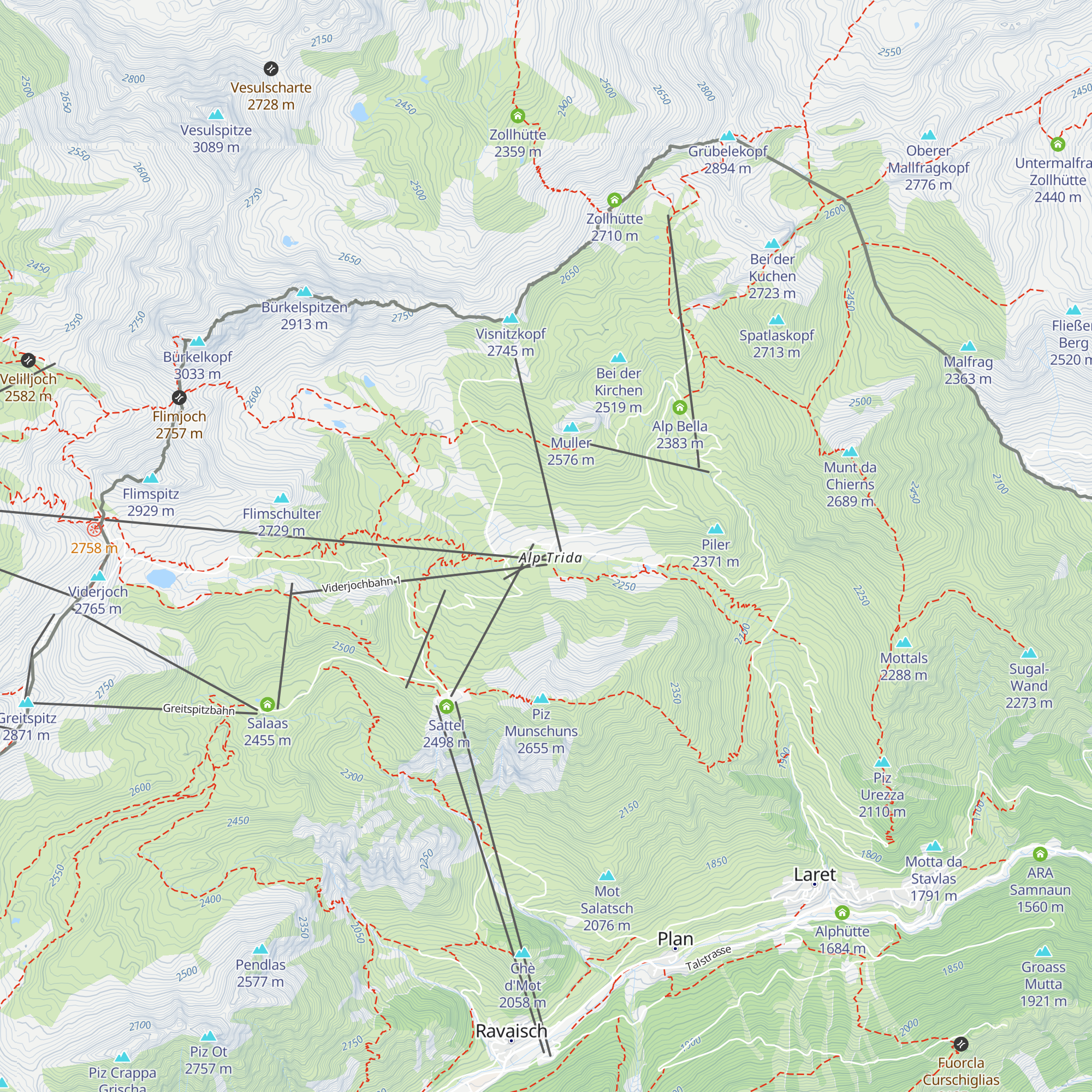 Skihaus Alp Trida map