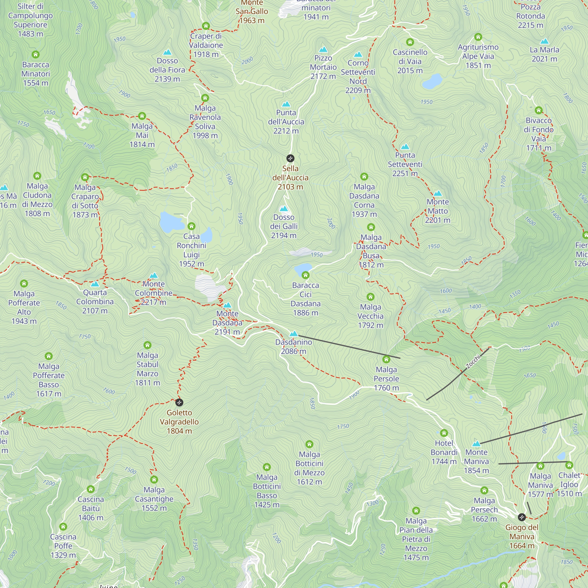 Malga Laghetto map