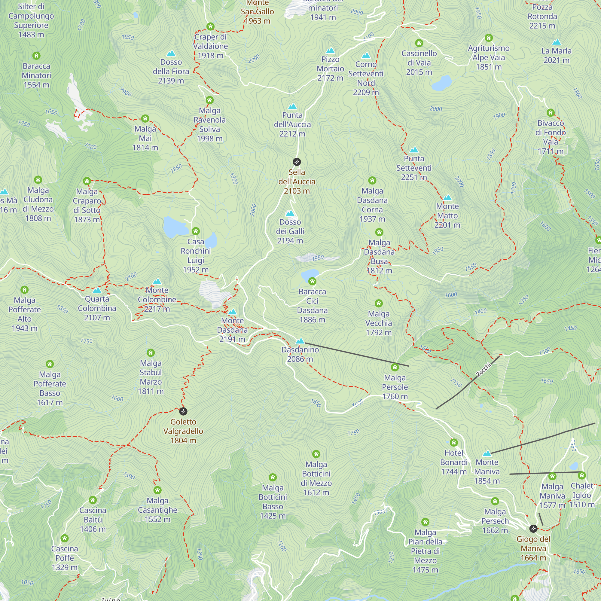 Malga Laghetto map
