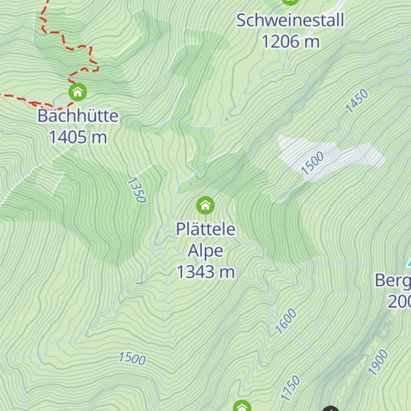 Map of Plättele Alpe
