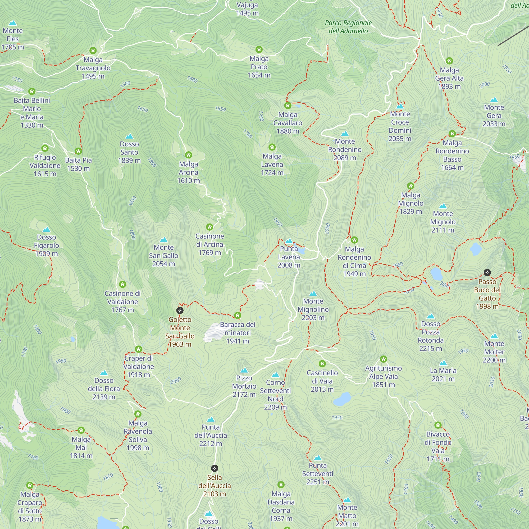 Malga Lavena map