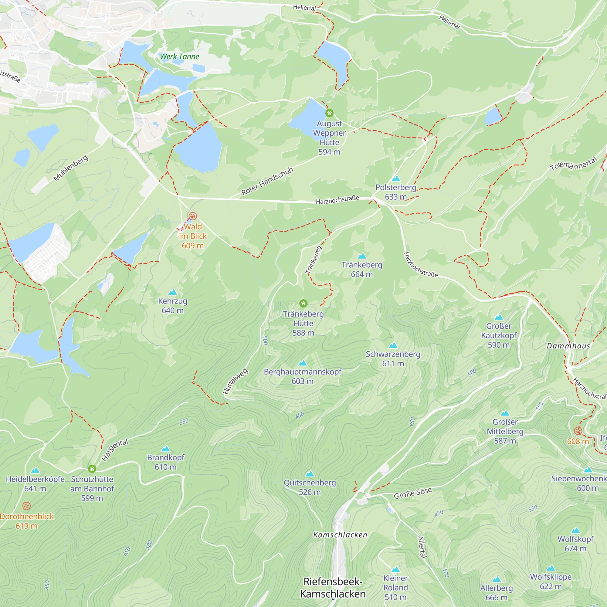 Tränkeberg Hütte map