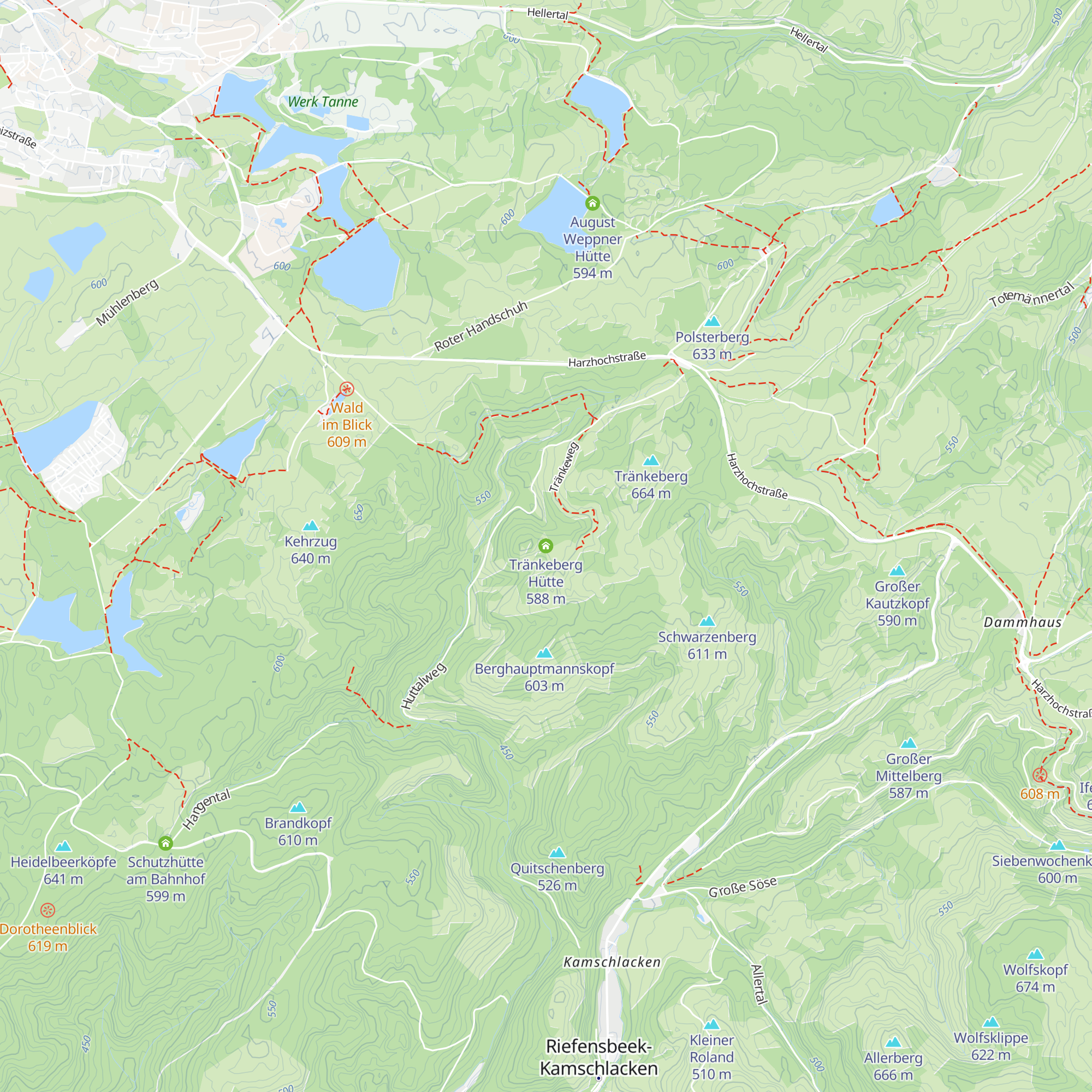 Tränkeberg Hütte map