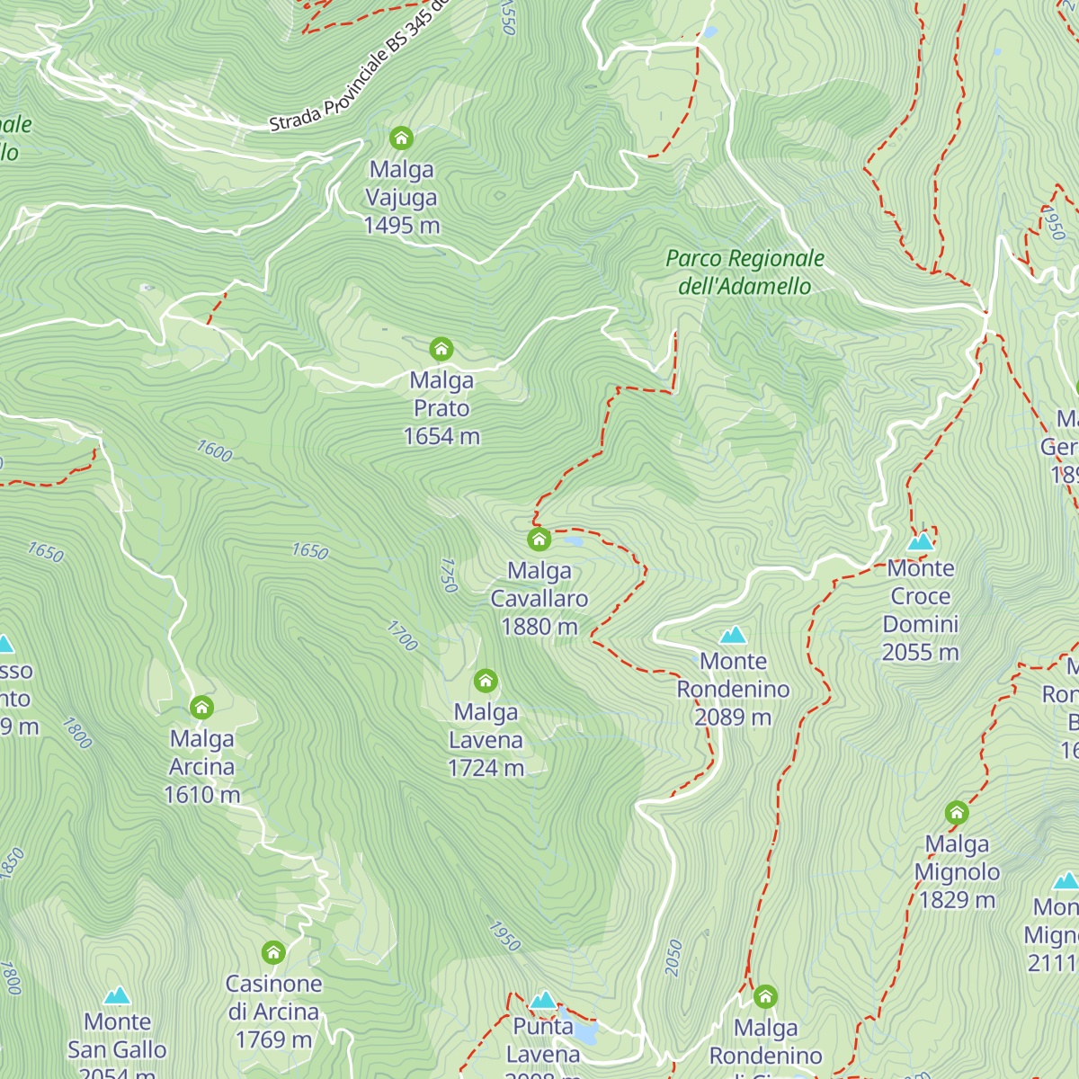 Malga Cavallaro map