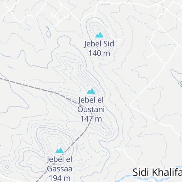 Map of Jebel el Oustani