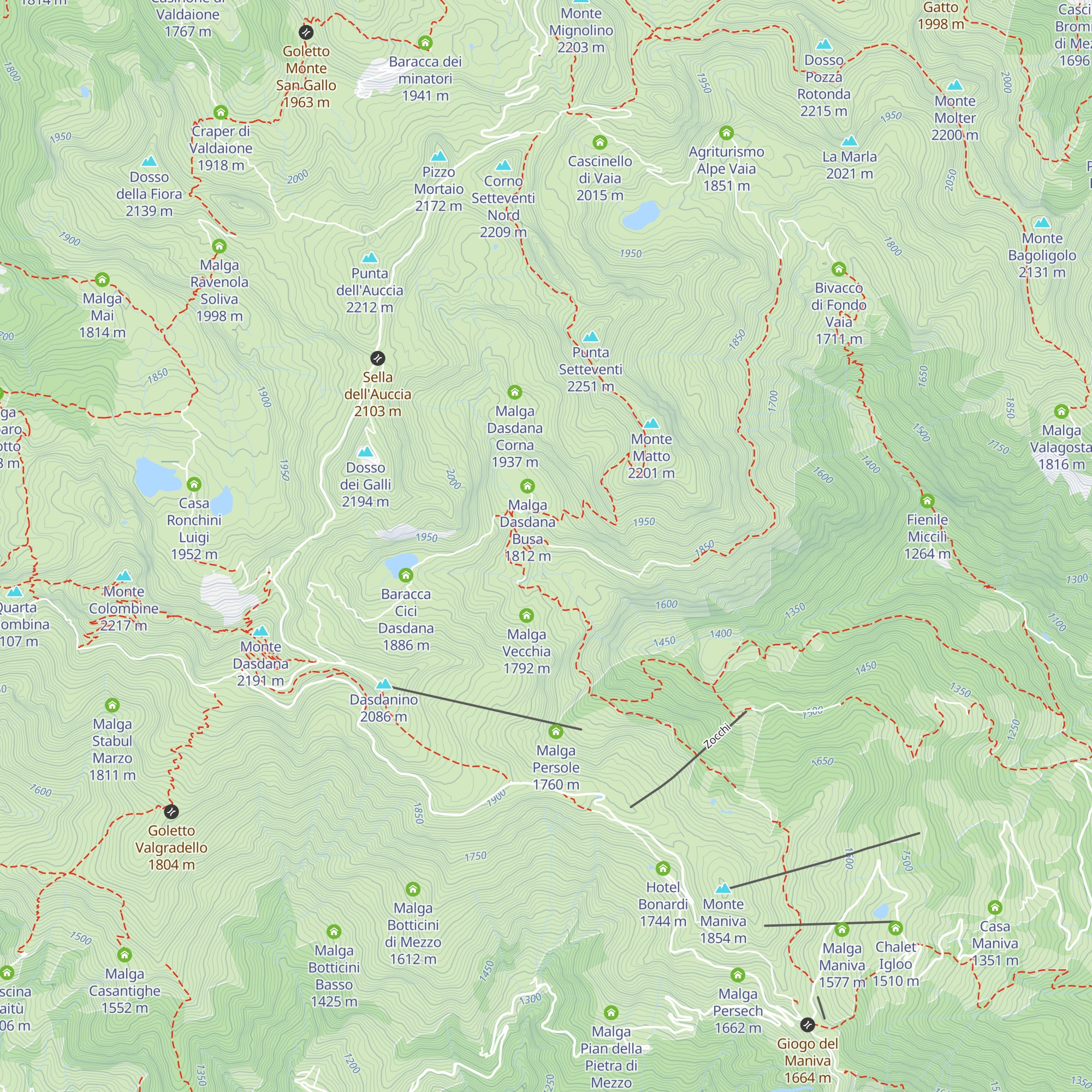 Malga Dasdana bassa map