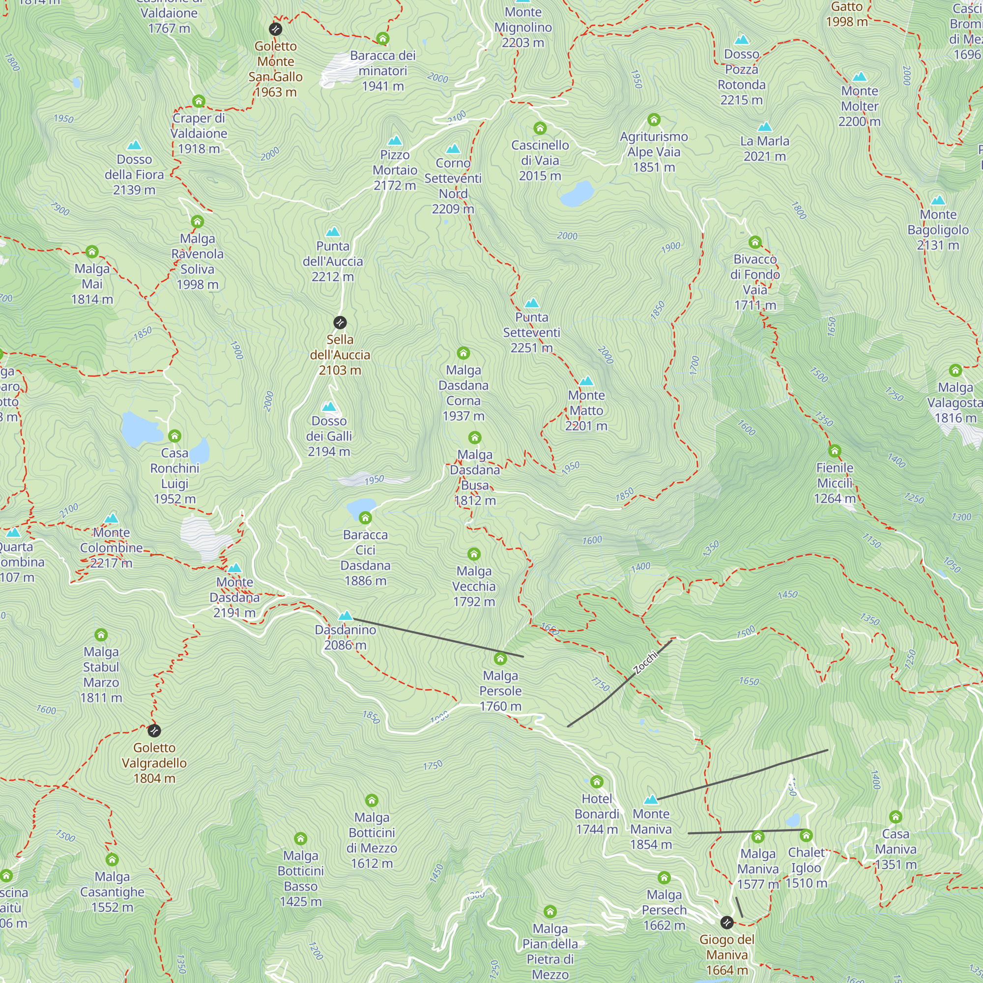 Malga Dasdana bassa map