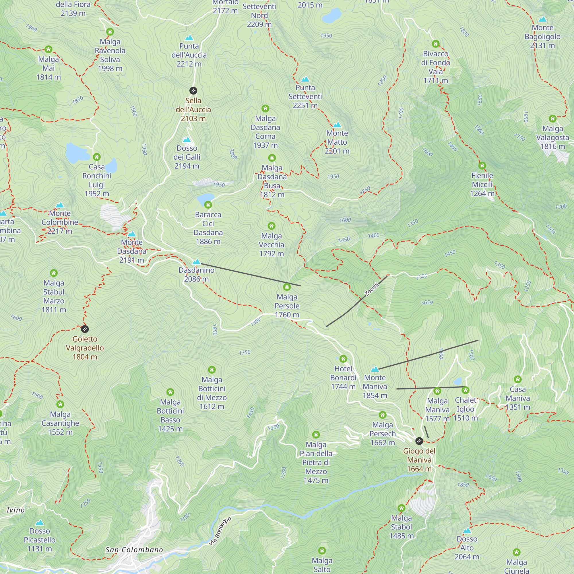 Malga Persole map