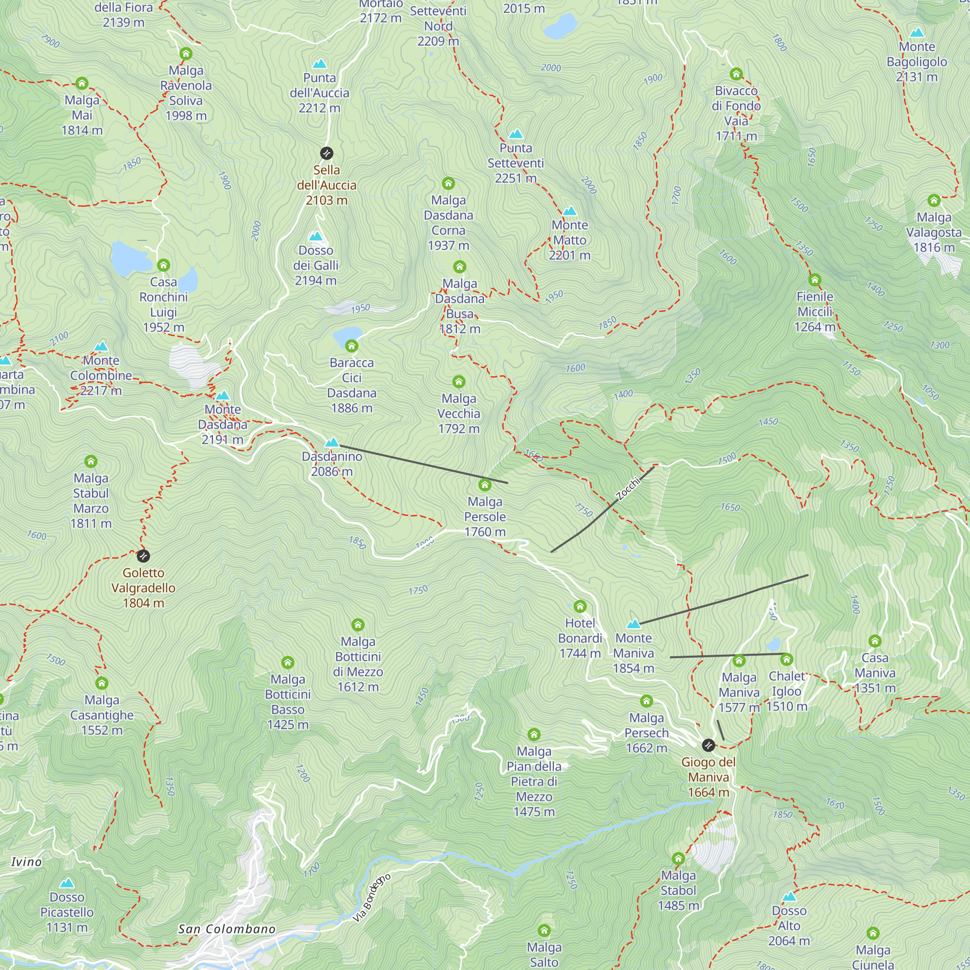 Malga Persole map