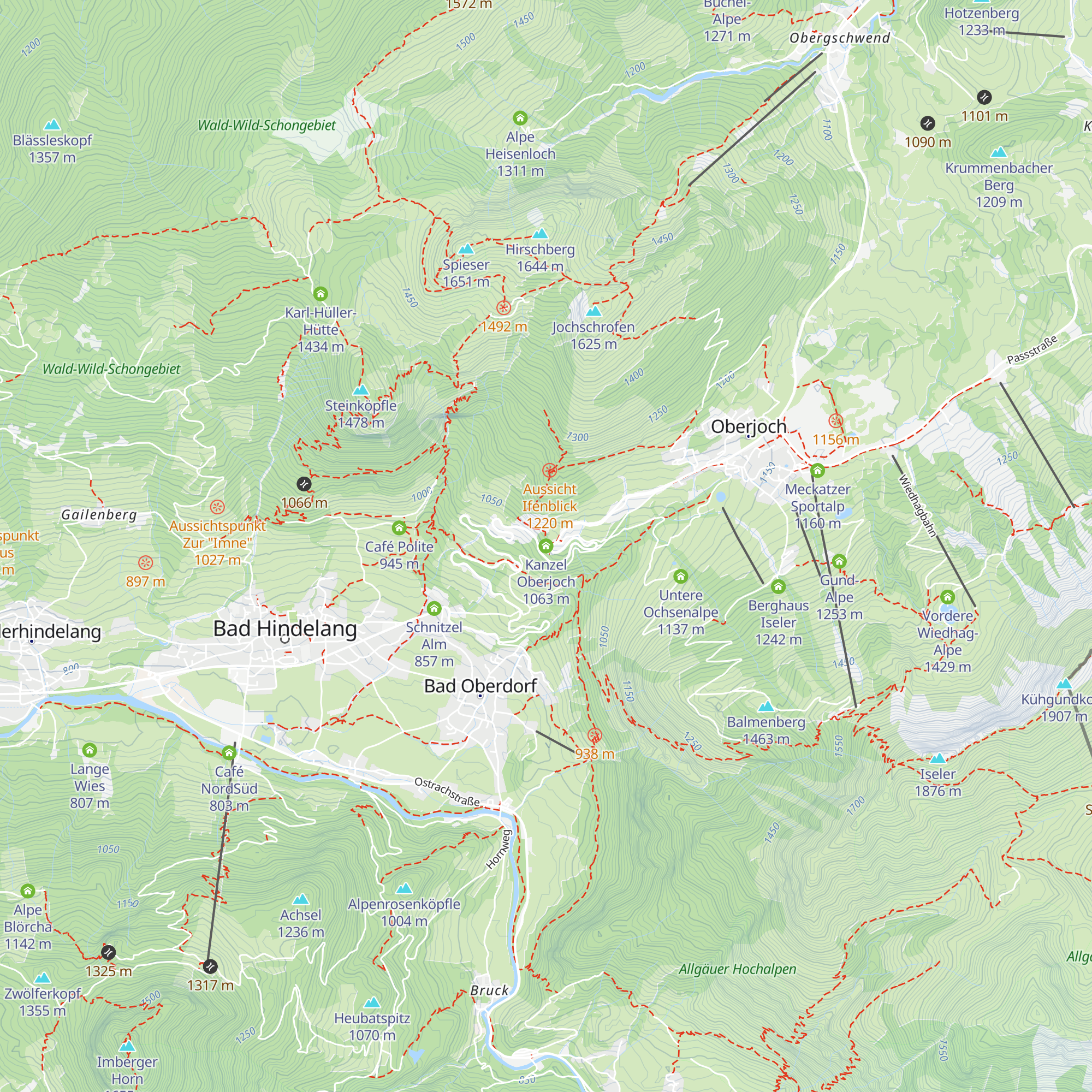 Kanzel Oberjoch map