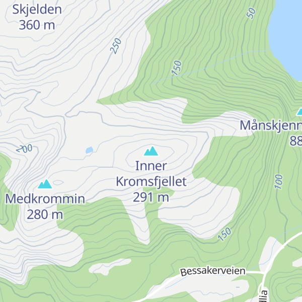 Map of Inner Kromsfjellet