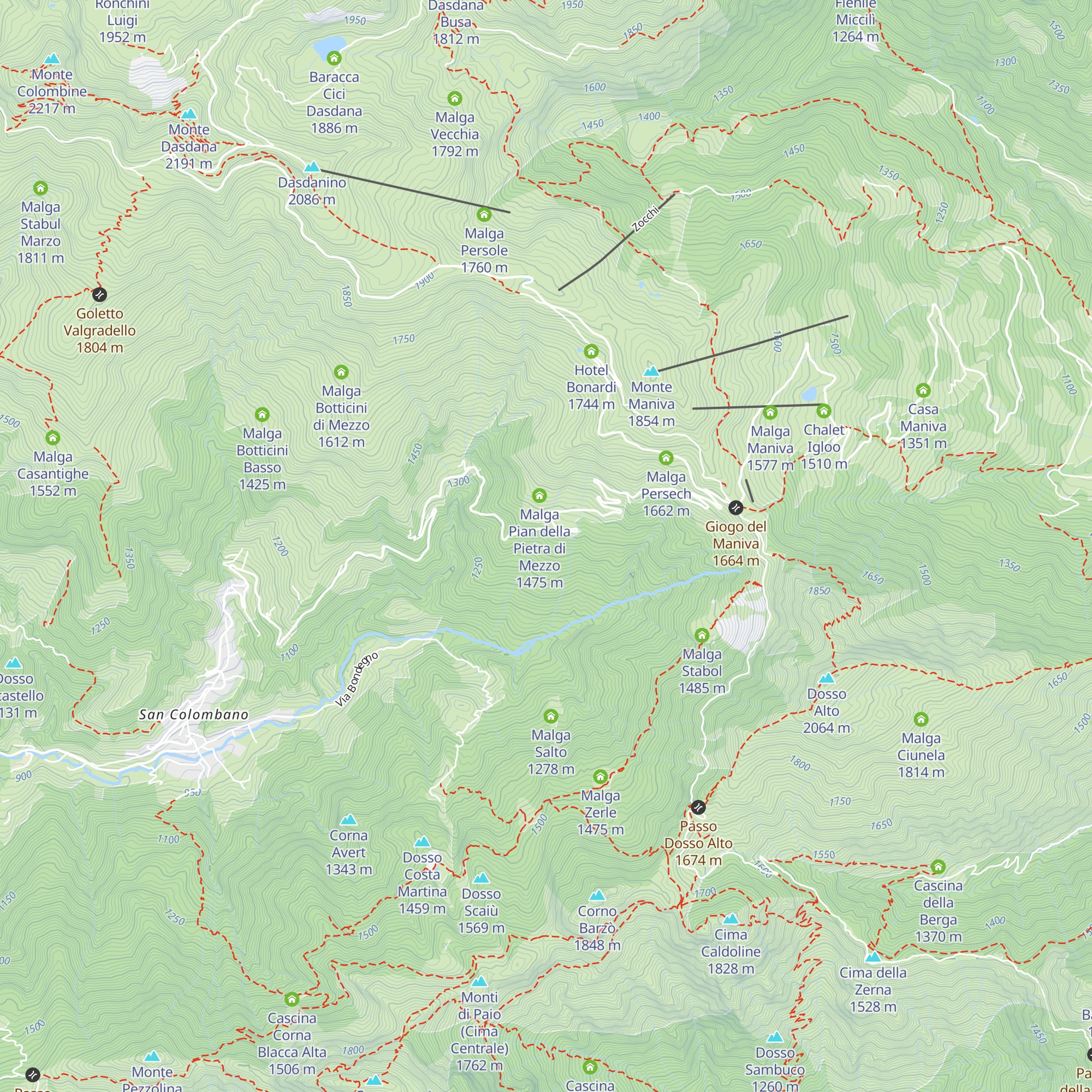 Malga Pian della Pietra di Fondo map