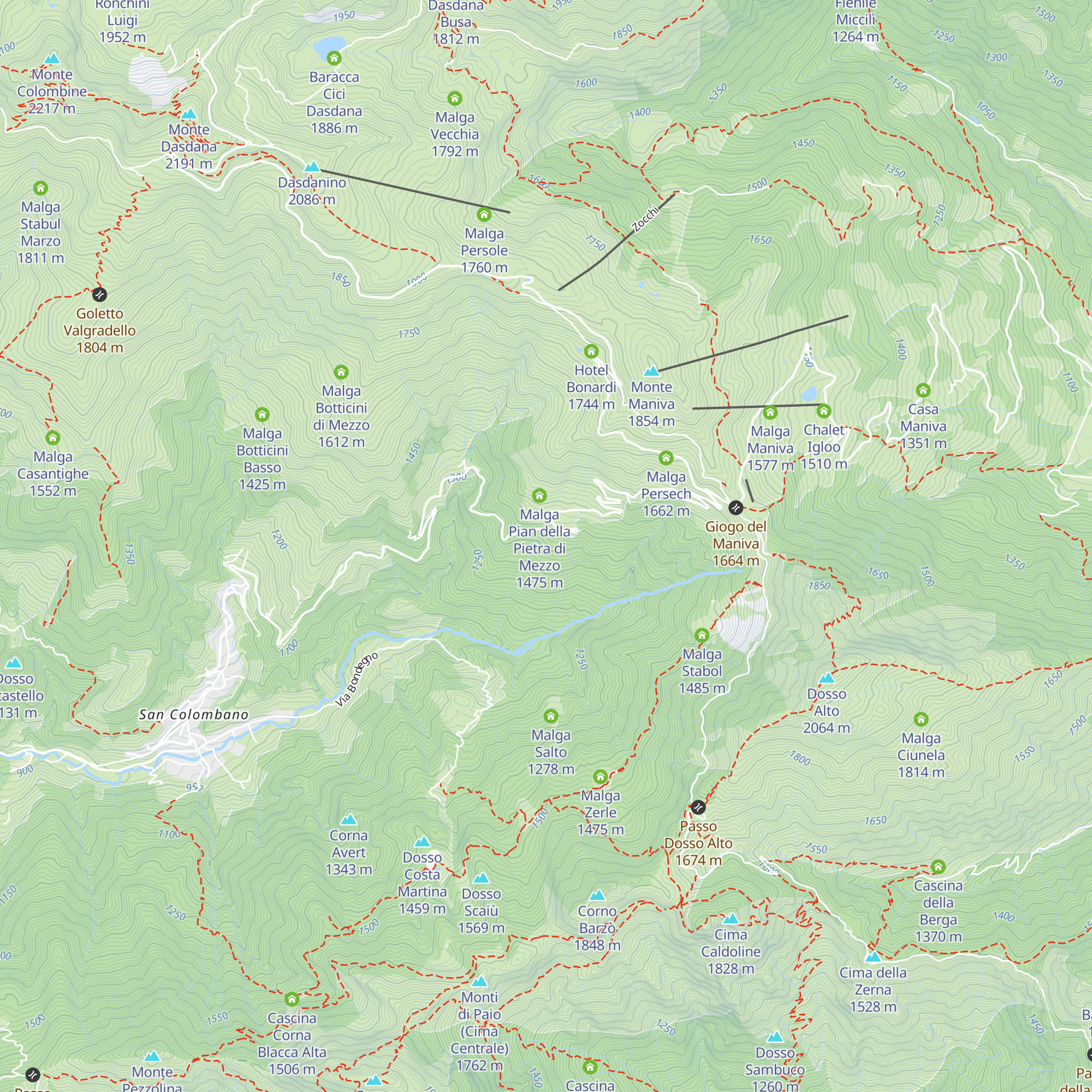 Malga Pian della Pietra di Fondo map