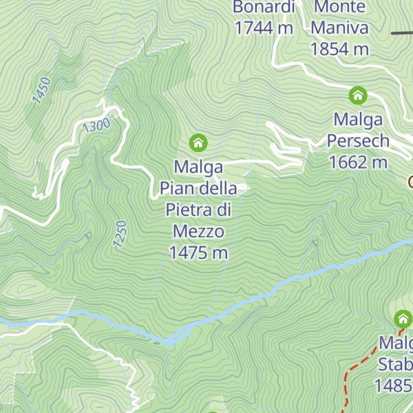 Map of Malga Pian della Pietra di Fondo