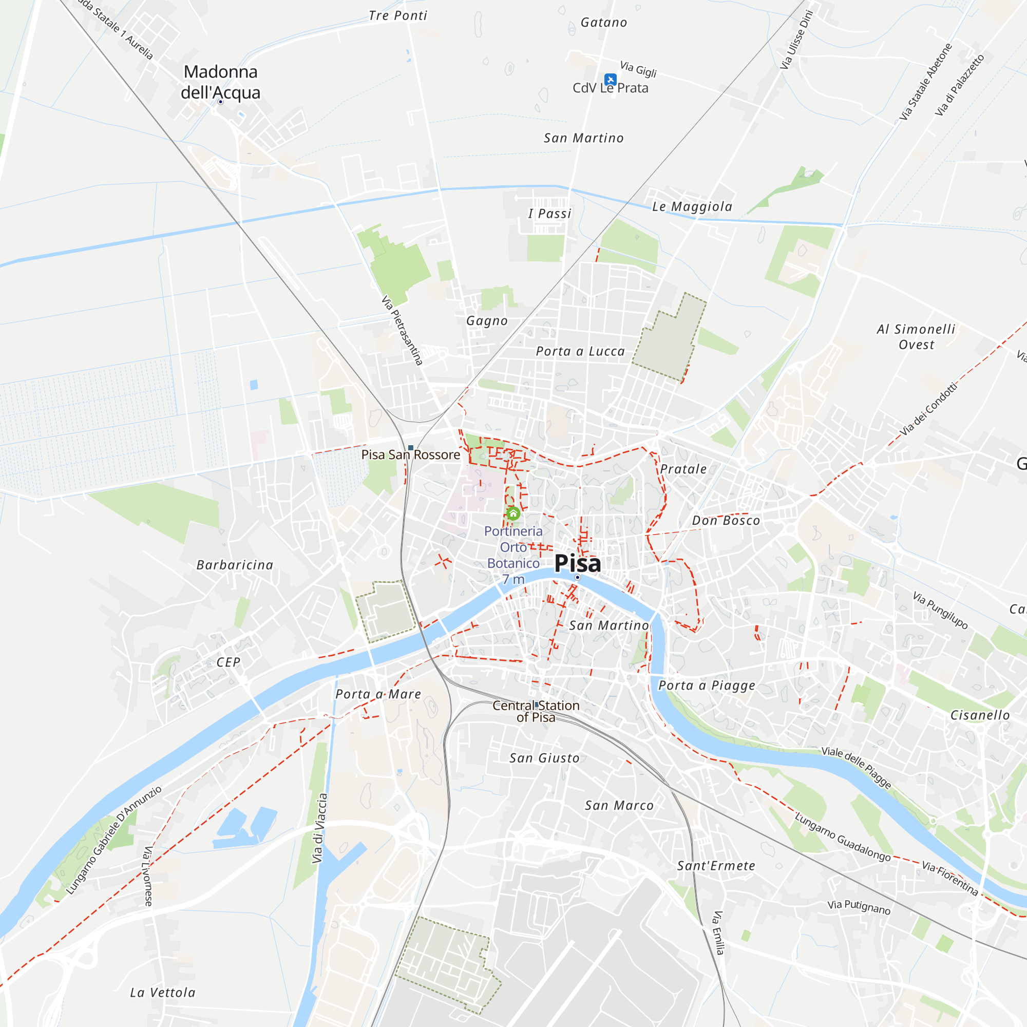 Portineria Orto Botanico map