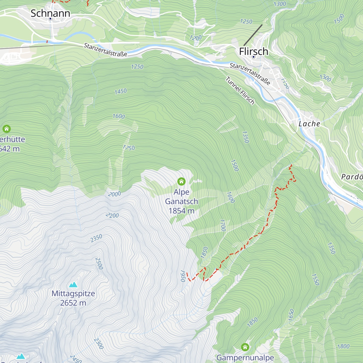 Alpe Ganatsch map