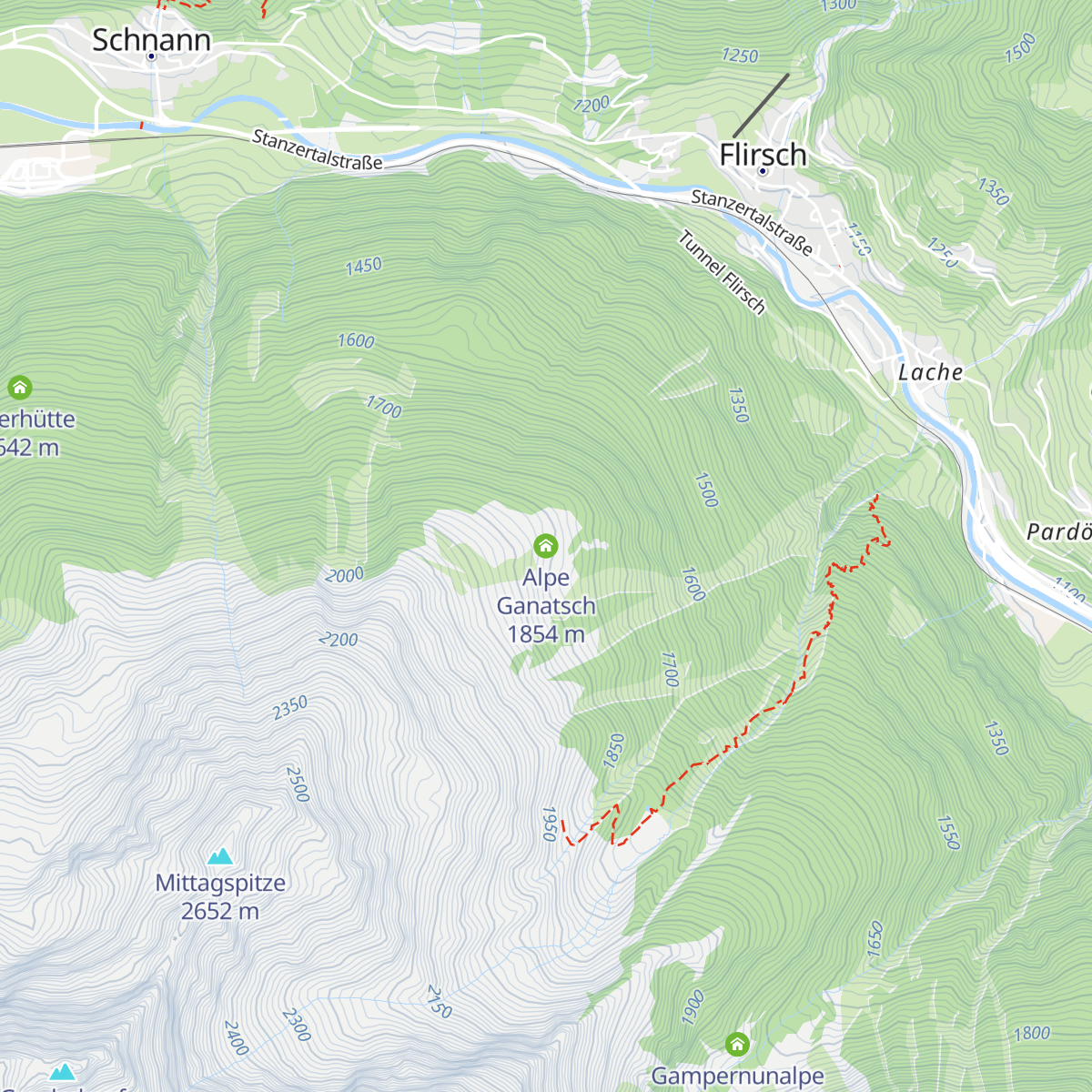 Alpe Ganatsch map