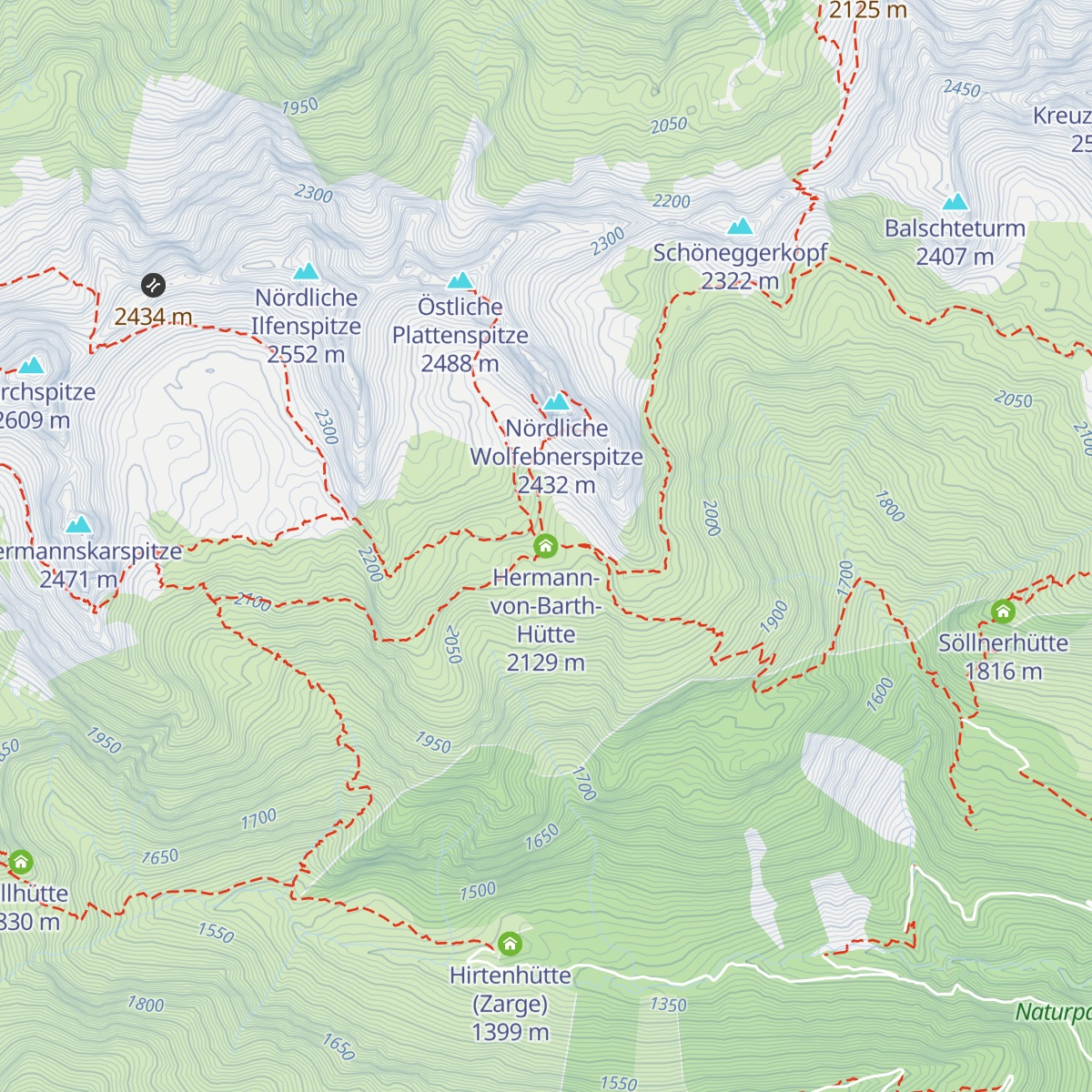 Hermann-von-Barth-Hütte map