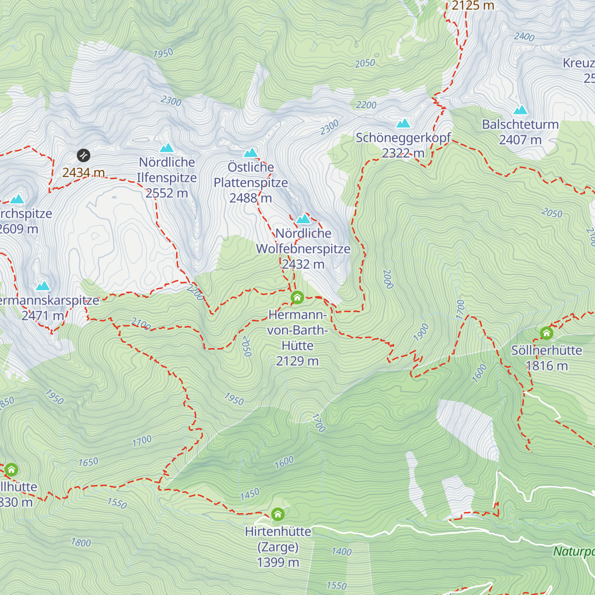 Hermann-von-Barth-Hütte map