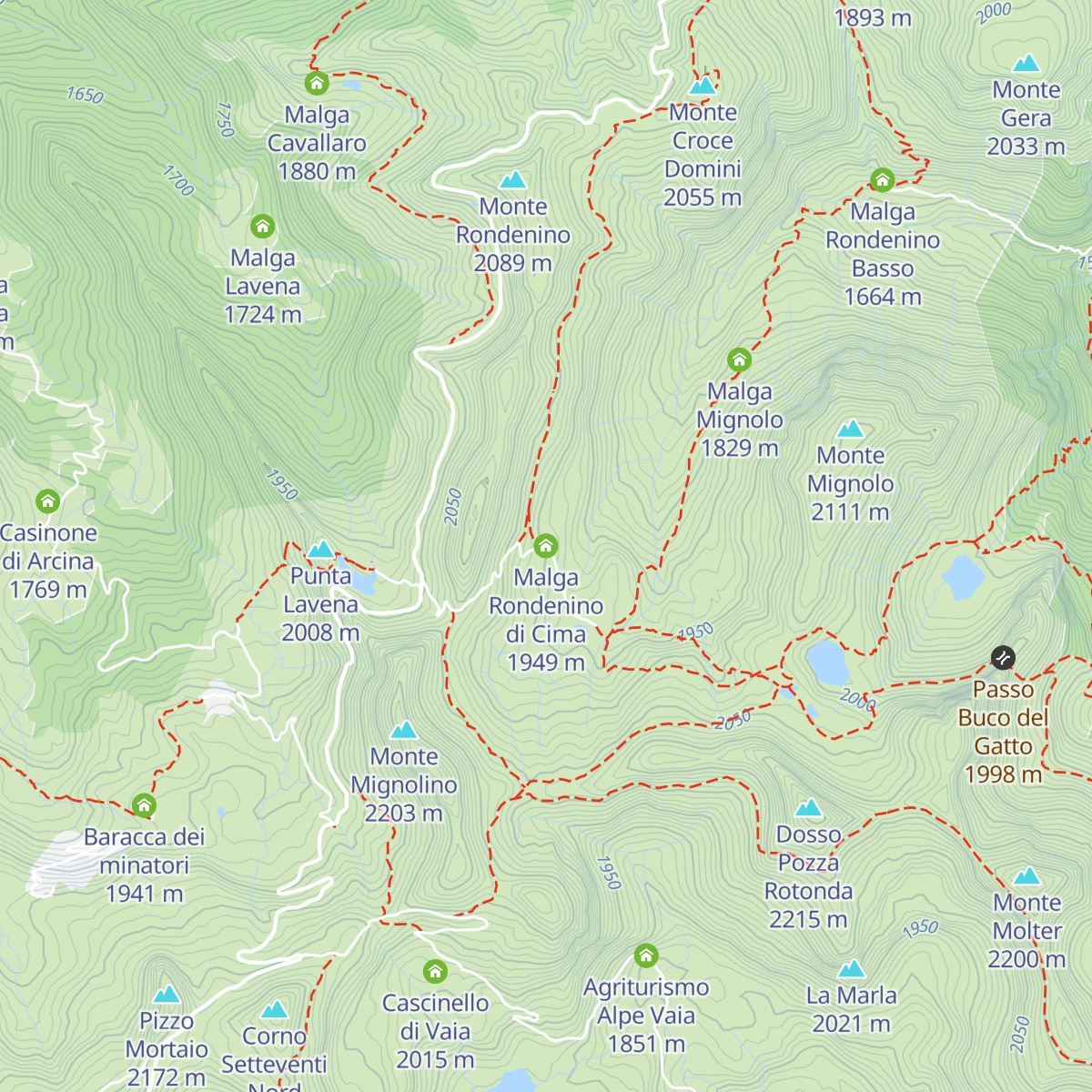 Malga Rondenino di Cima map