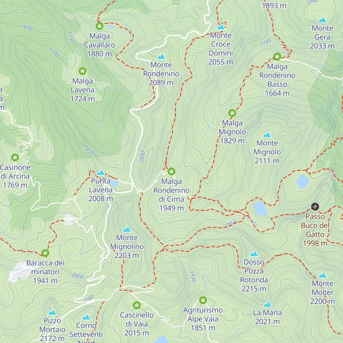 Malga Rondenino di Cima map