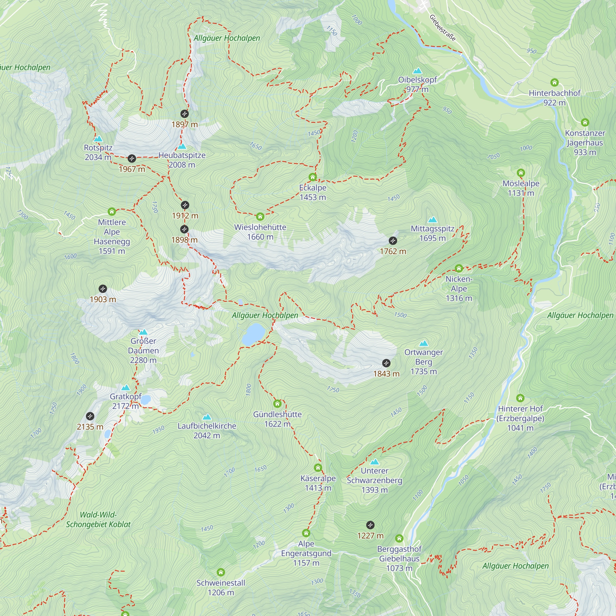 Obere Hütte map