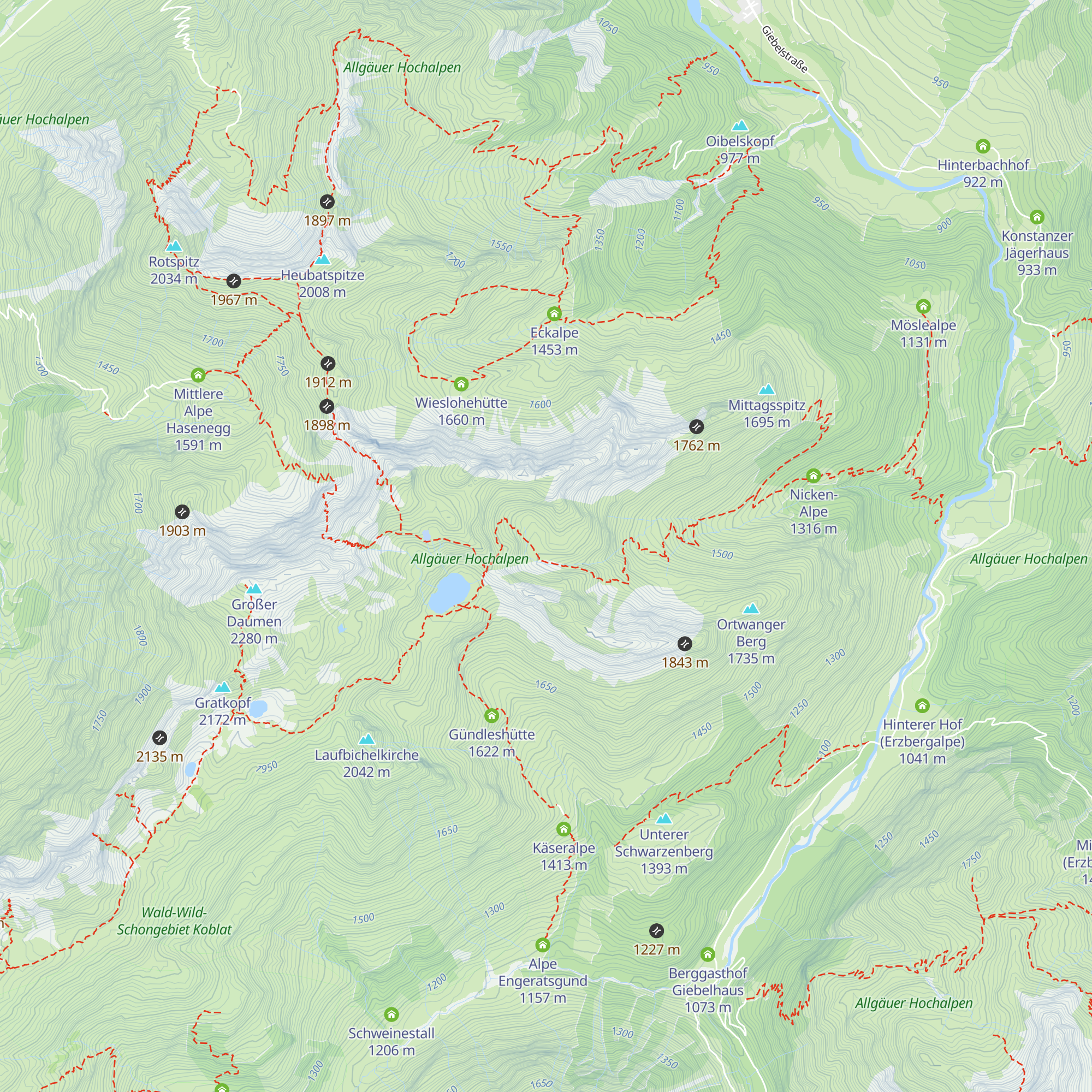 Obere Hütte map