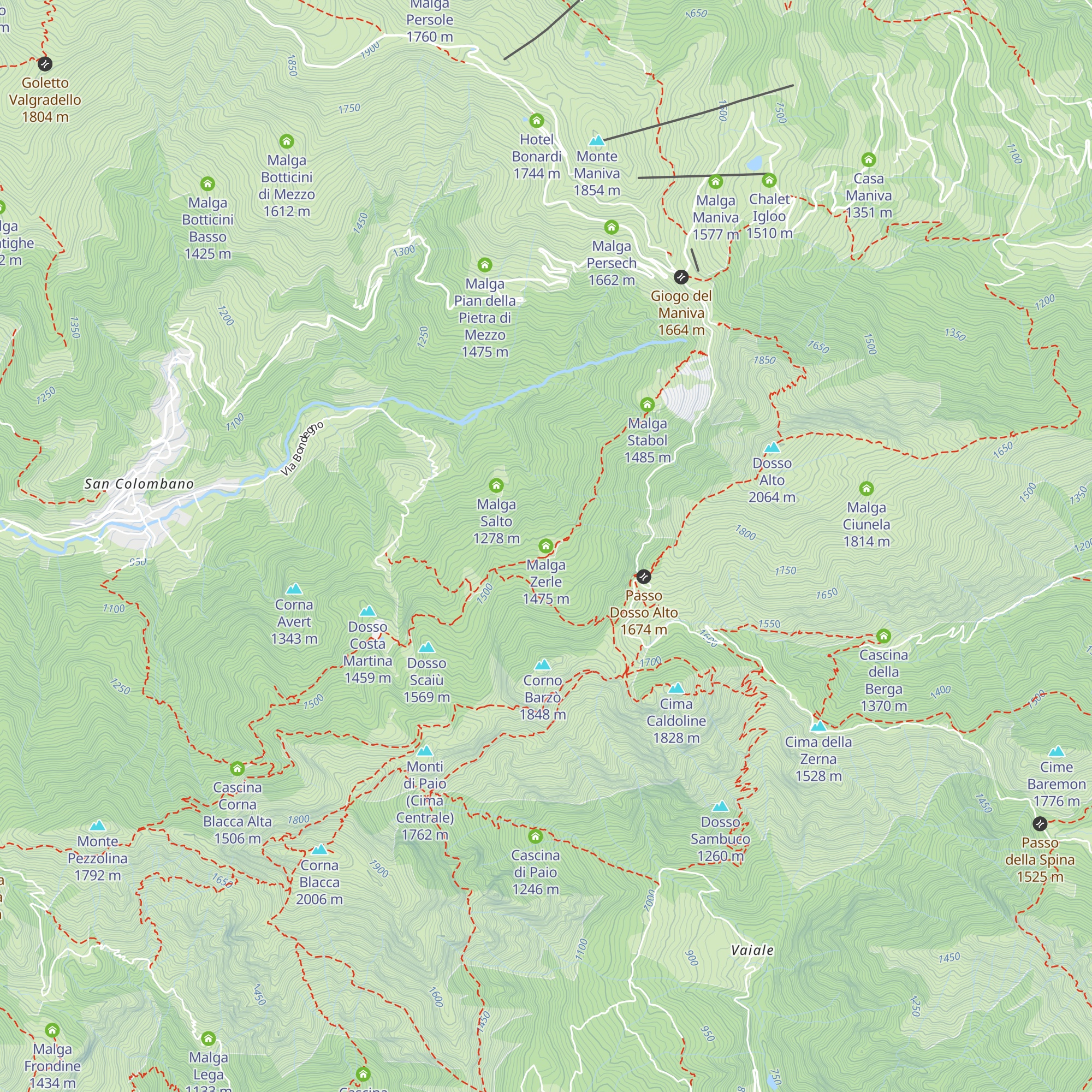 Malga Zerle map