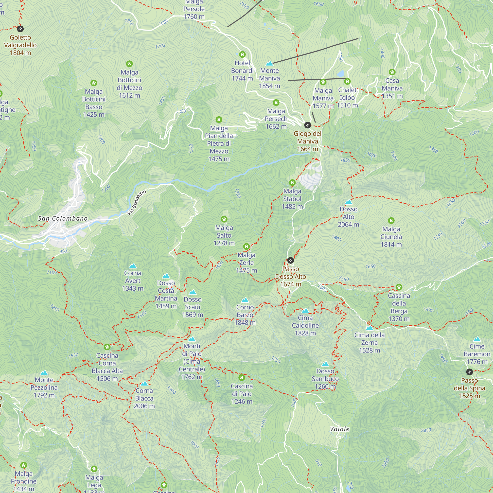 Malga Zerle map