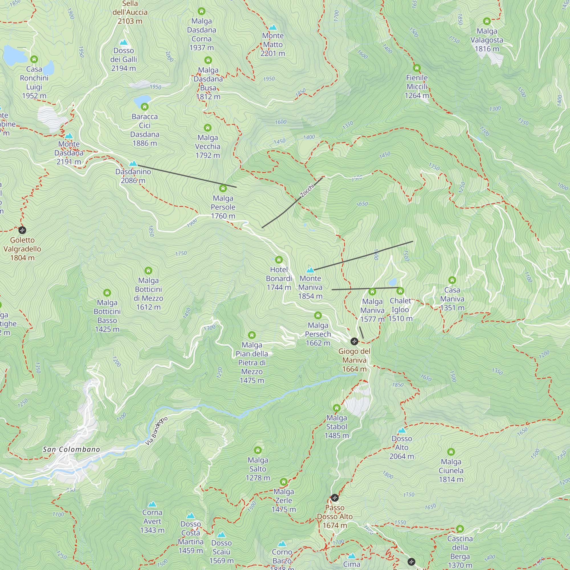 Malga Lite map