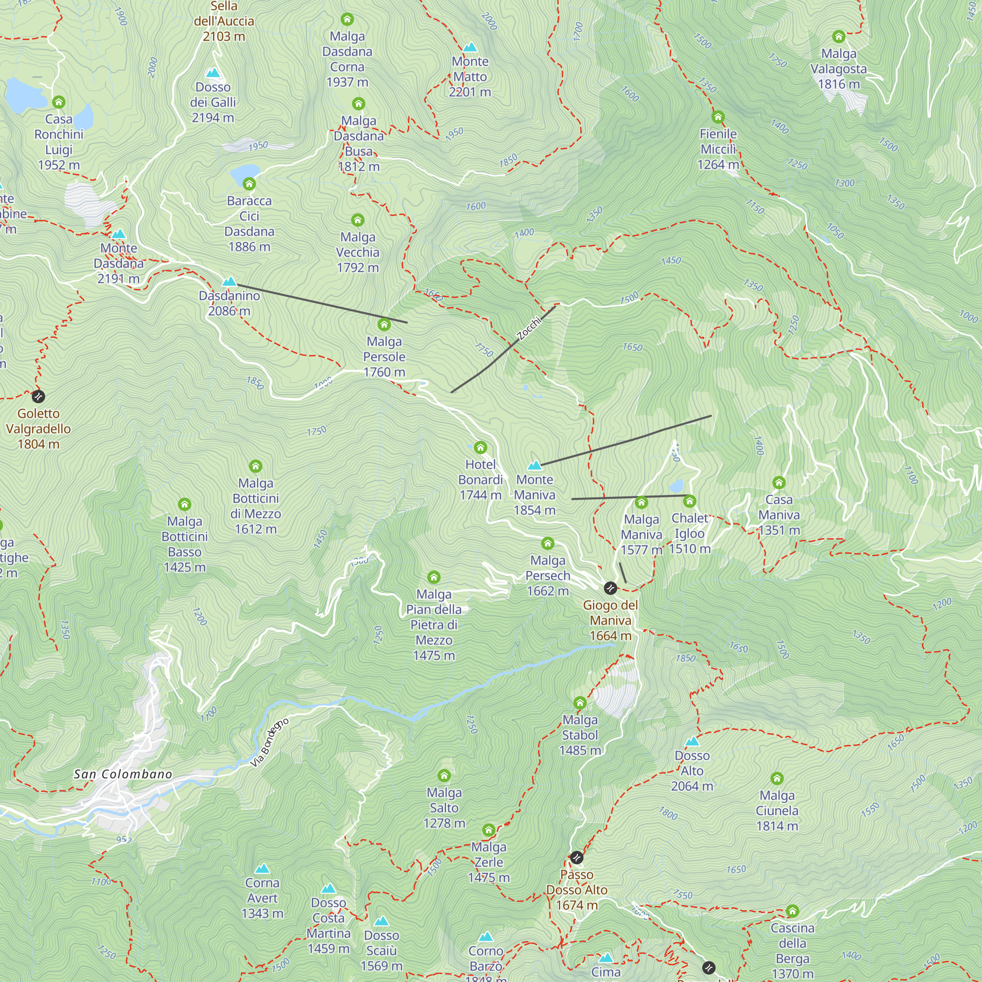 Malga Lite map