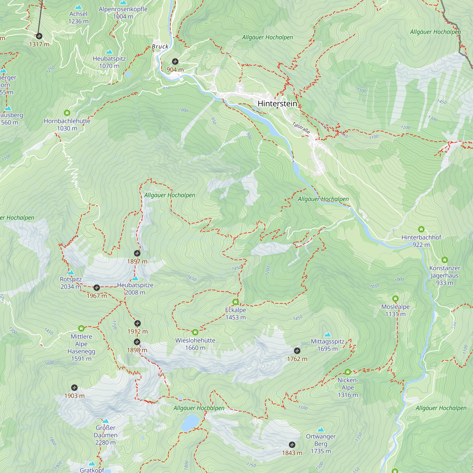 Untere Alpe Elpen map