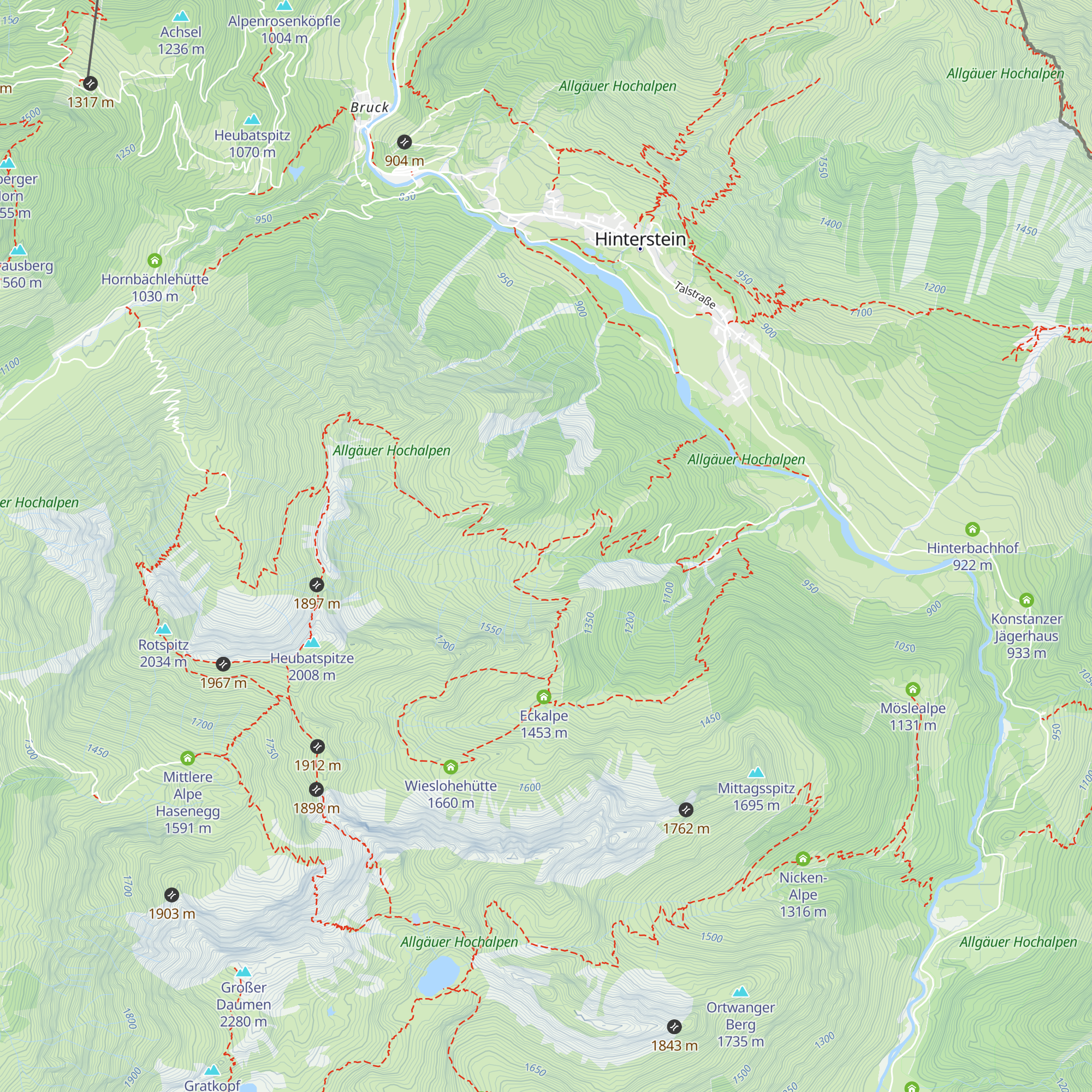 Untere Alpe Elpen map