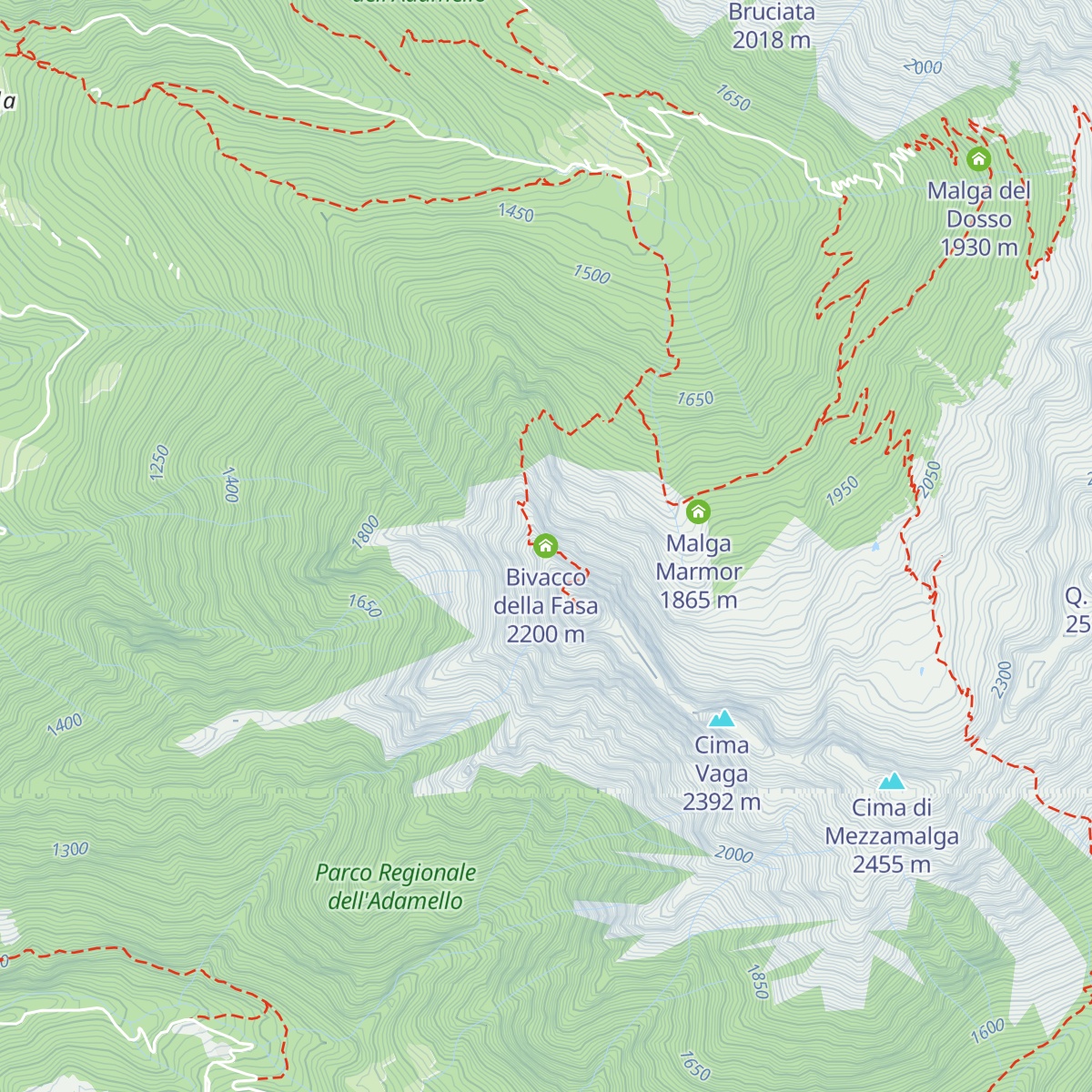 Bivacco della Fasa map