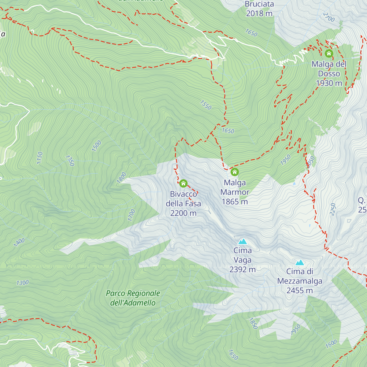 Bivacco della Fasa map