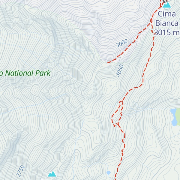 Map of Monte Valllecetta - Cima Sud