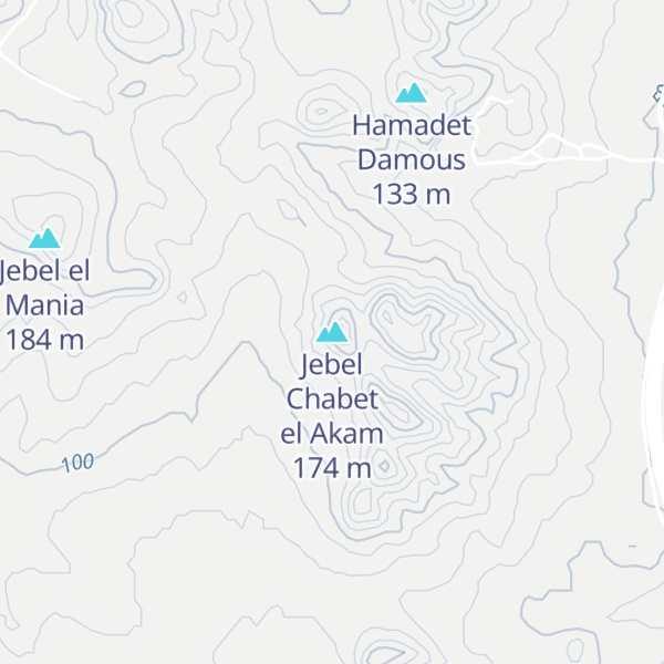 Map of Jebel Chabet el Akam