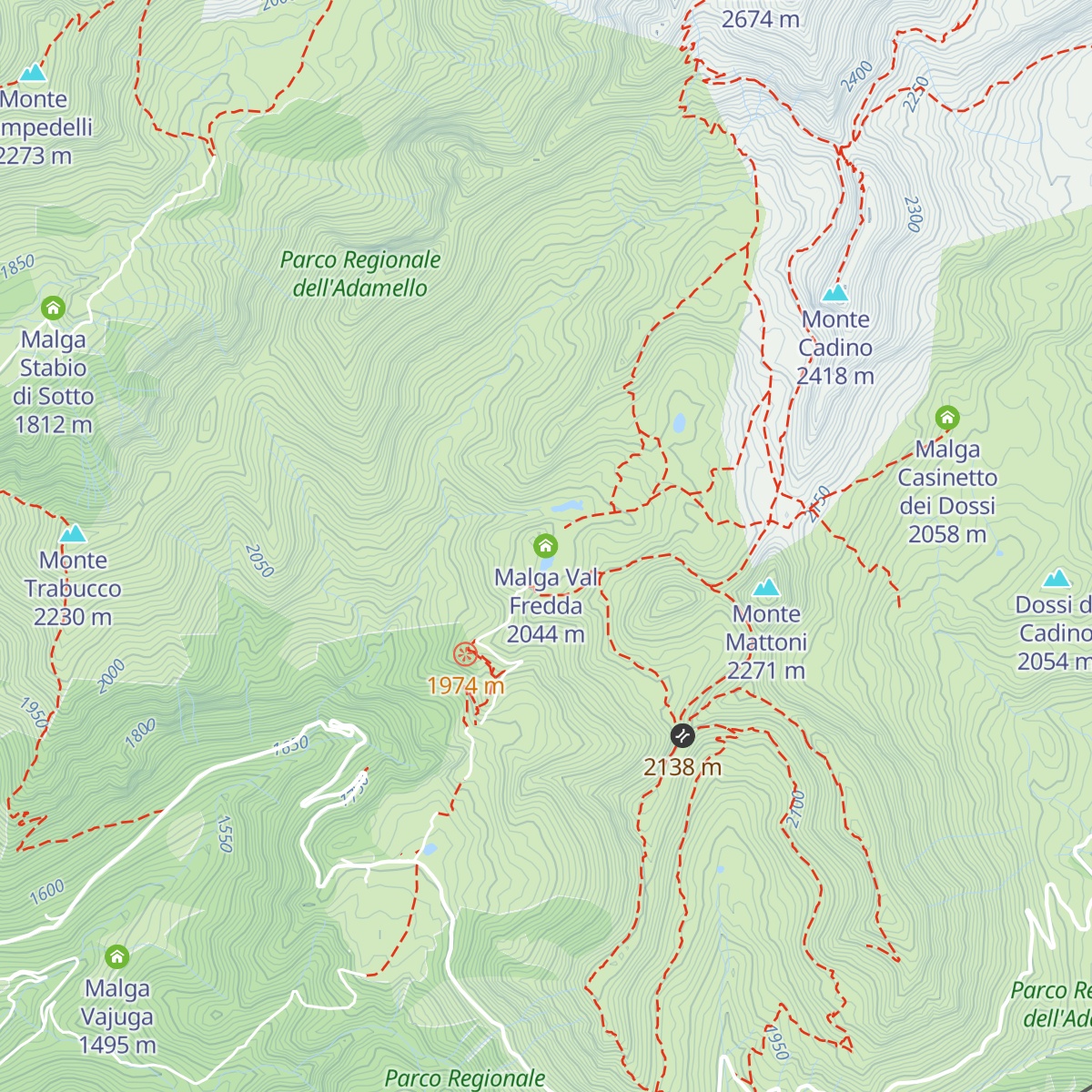 Malga Val Fredda map
