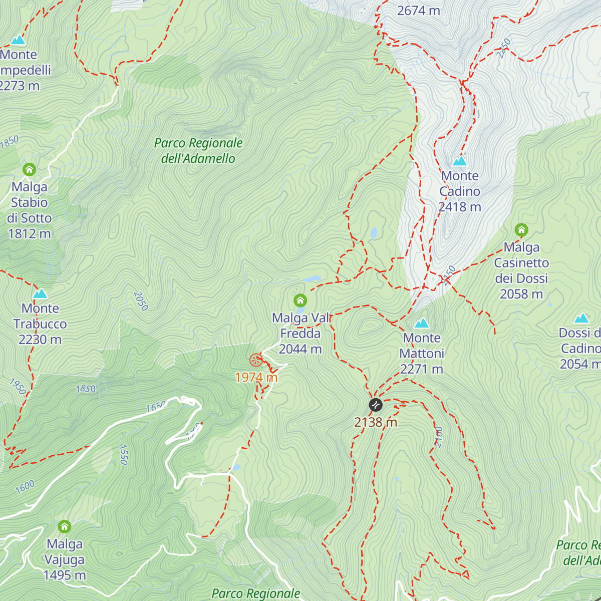 Malga Val Fredda map