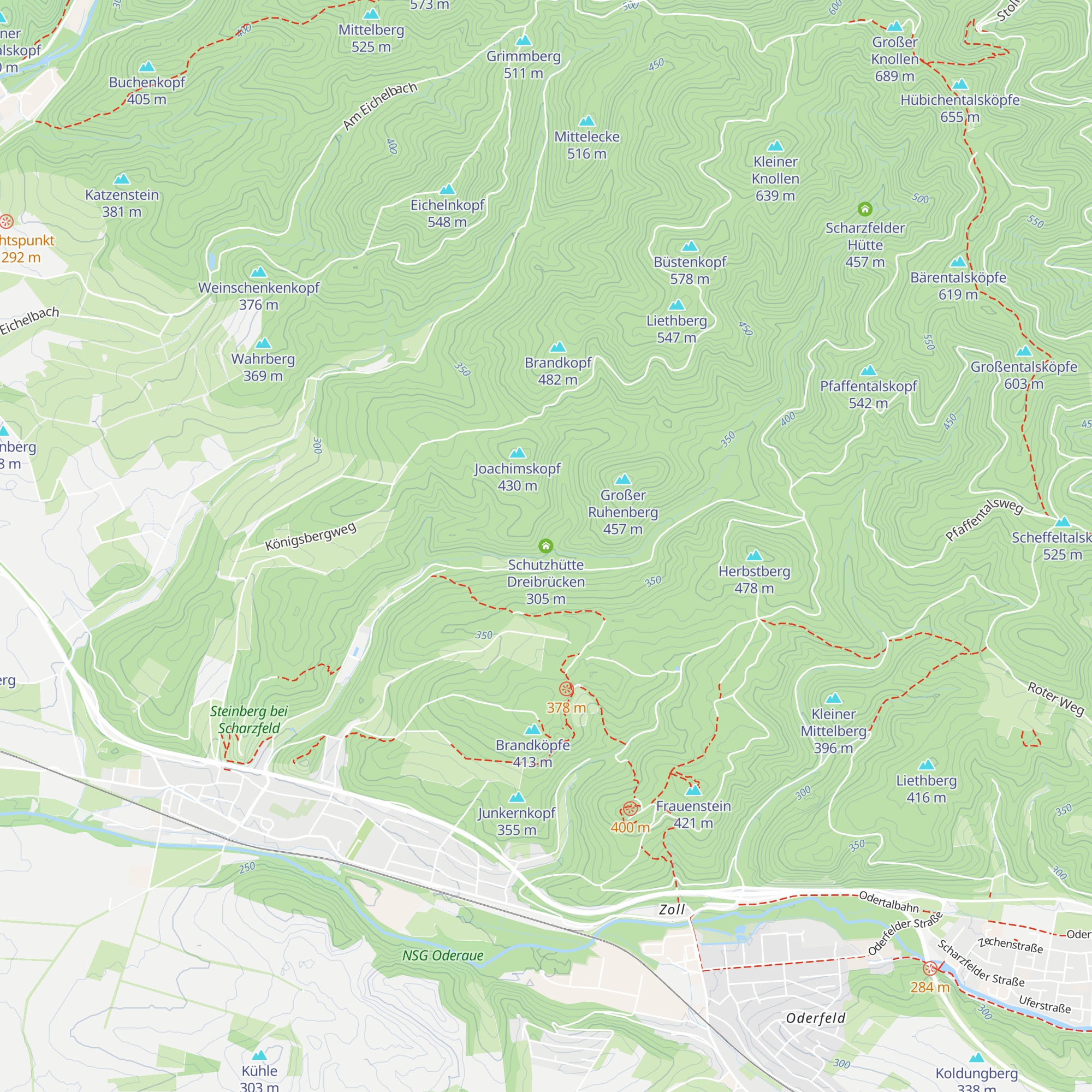 Schutzhütte Dreibrücken map
